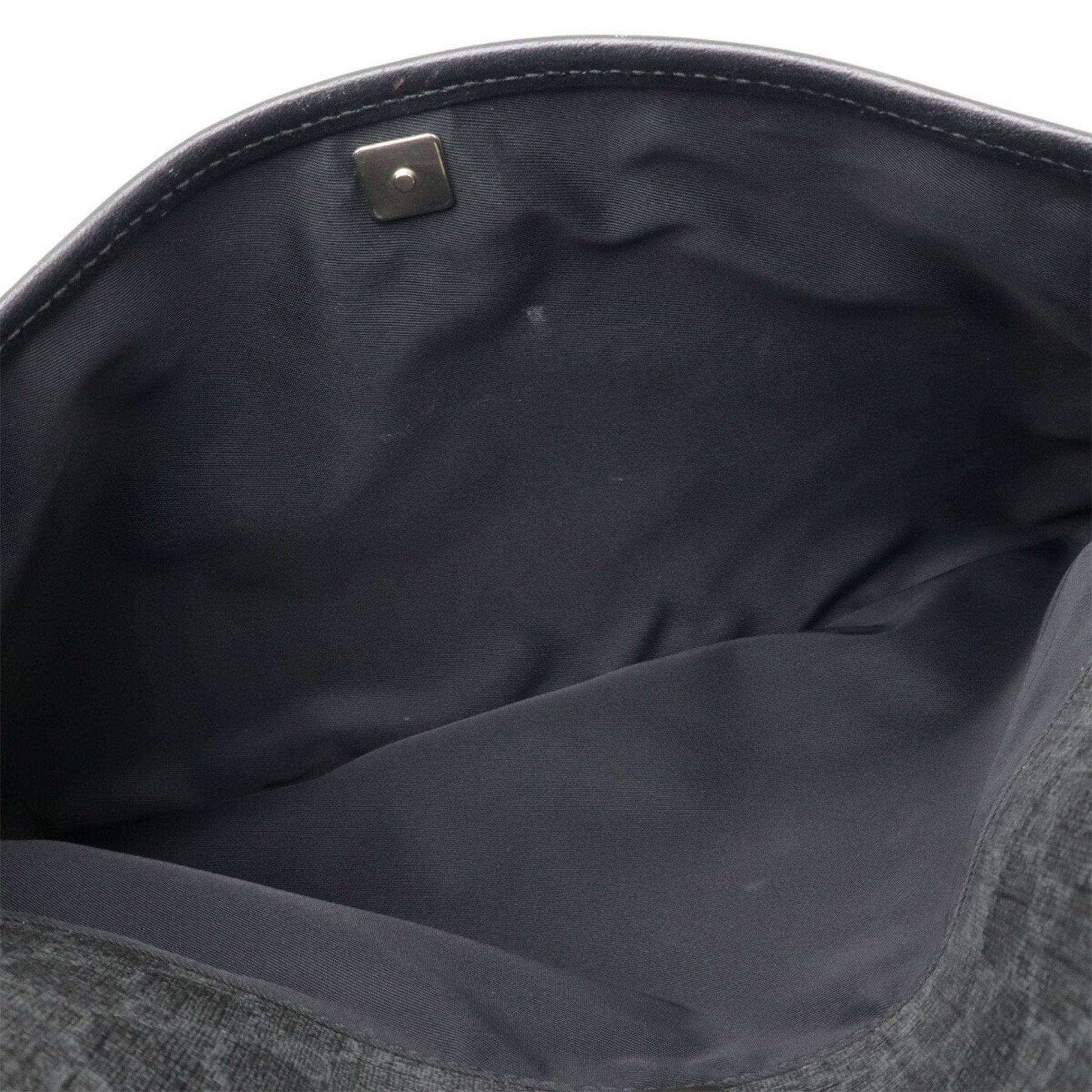 Gucci Black Gray Gg Supreme Leather Shoulder Bag