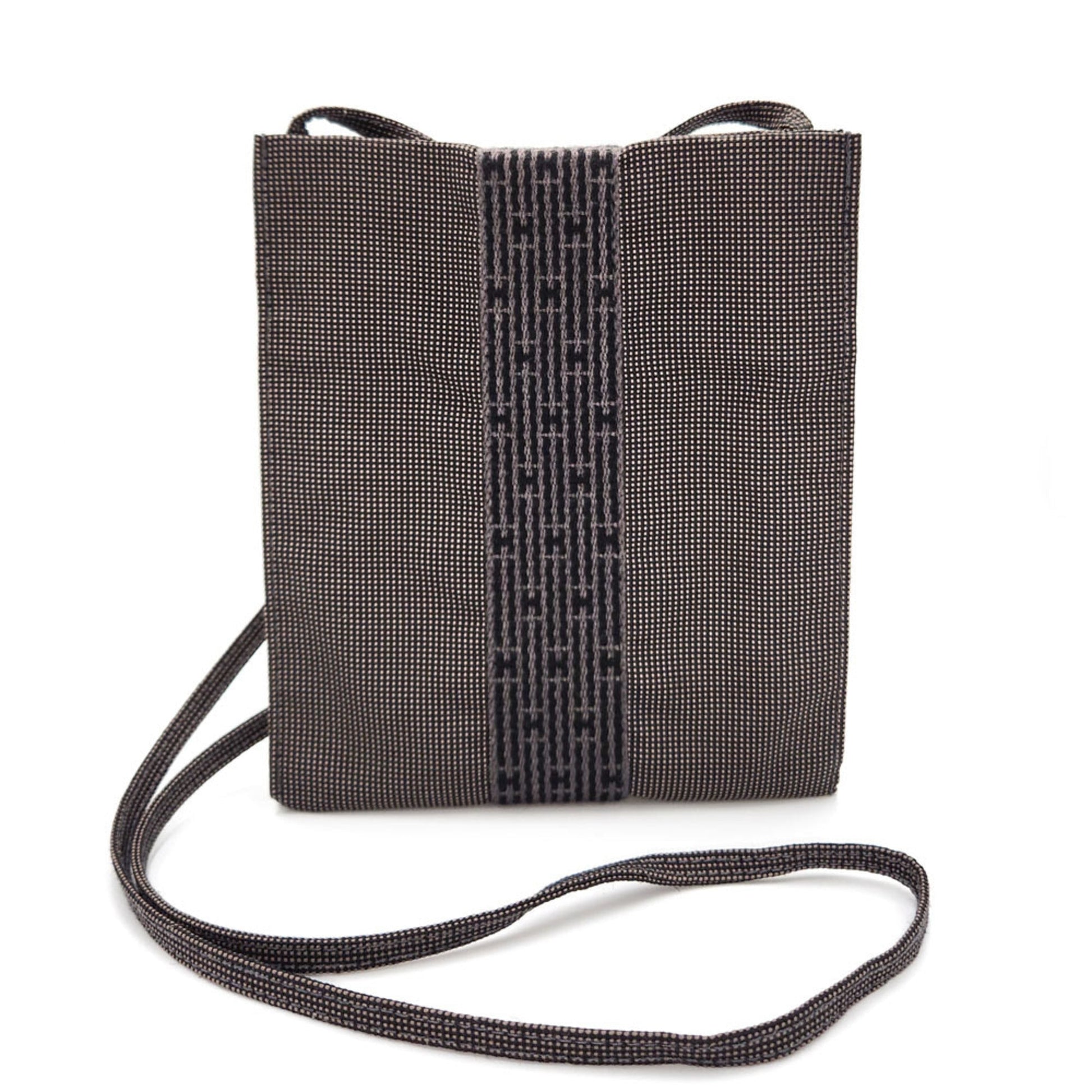 Hermes Her Line Shoulder Bag Canvas Gray