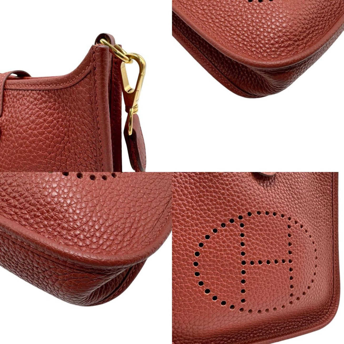 Hermes Taurillon Clemence Shoulder Bag Leather Gold Shoulder Bag 8