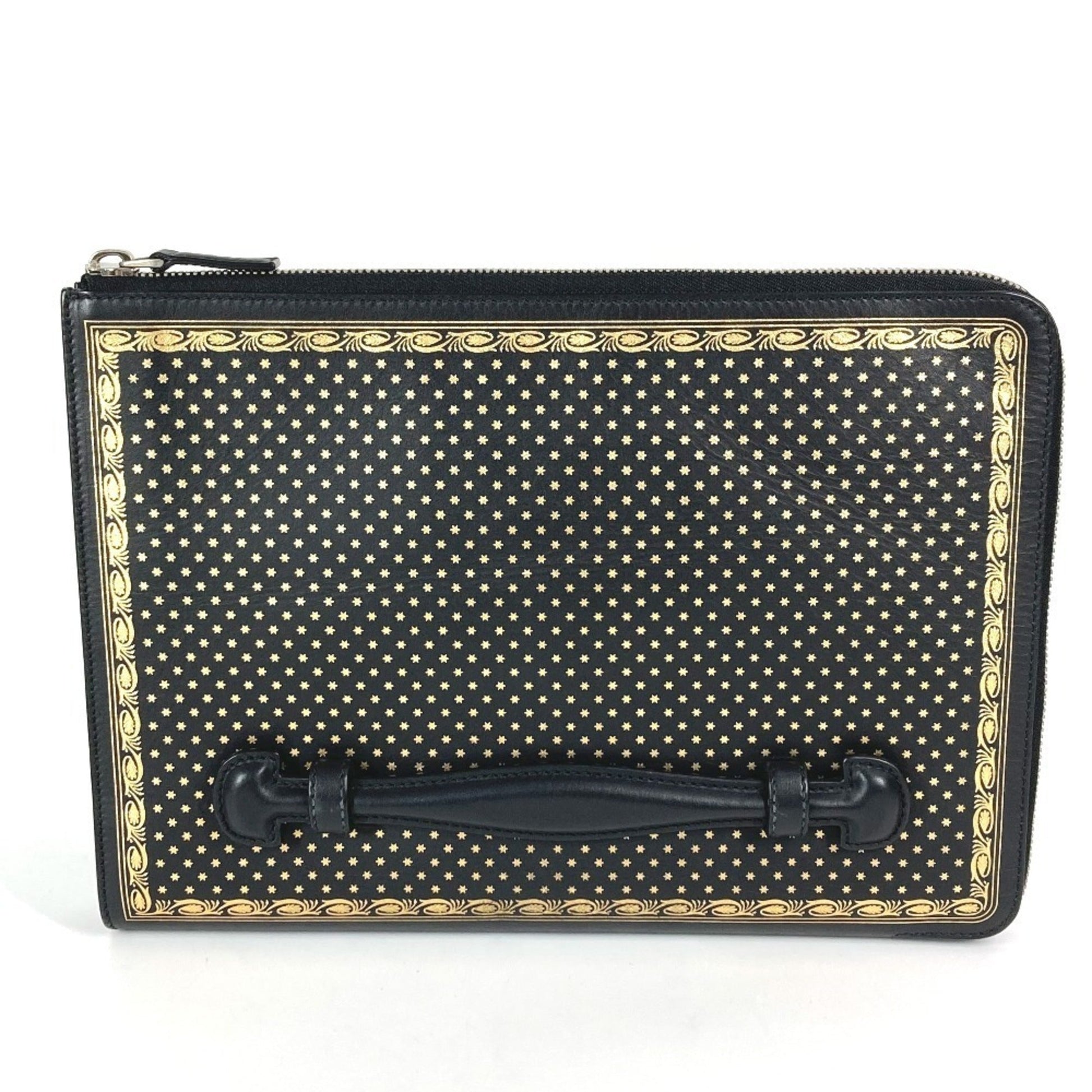 Gucci Black Leather Clutch Bag Pouch
