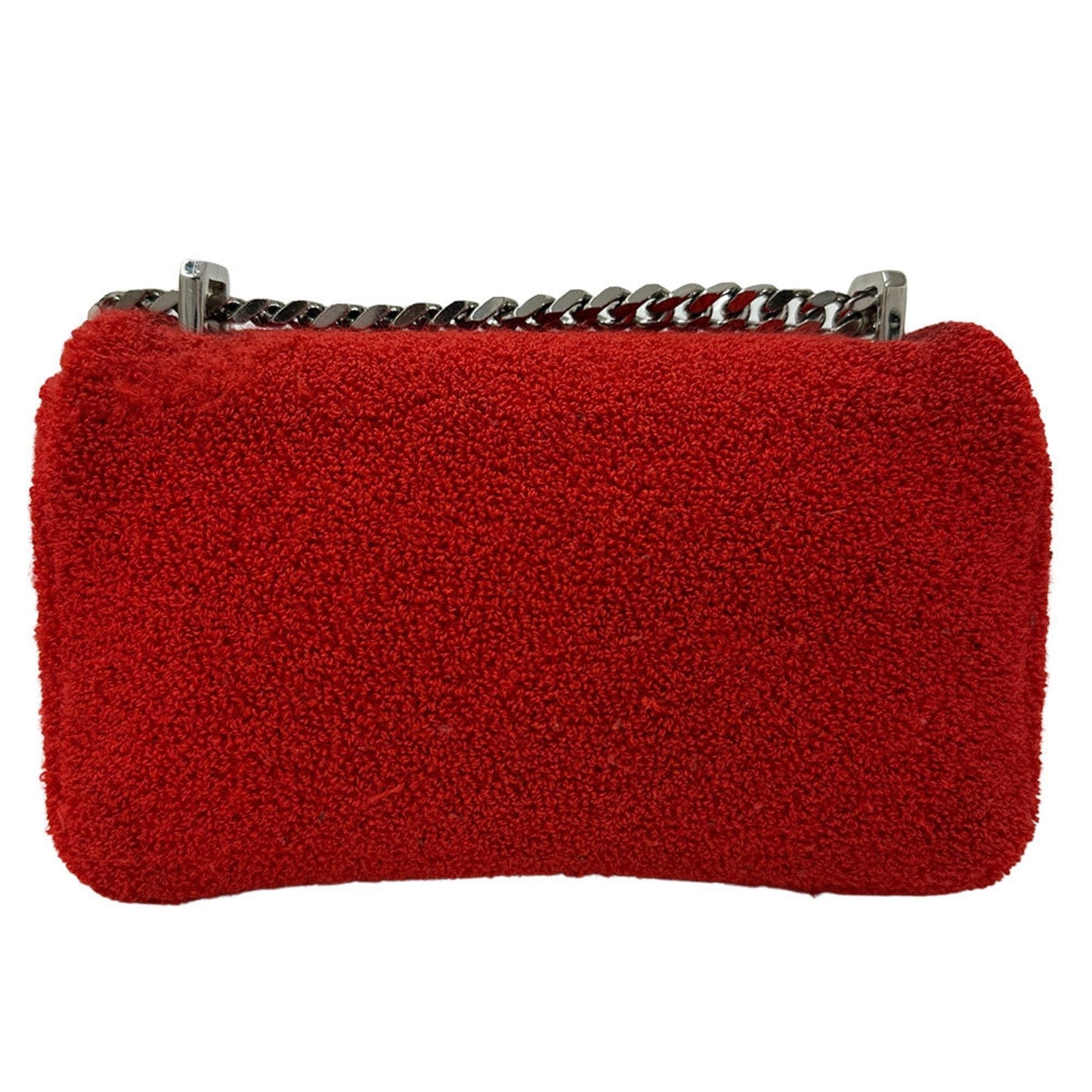Burberry Color Pile Fabric Shoulder Bag Red