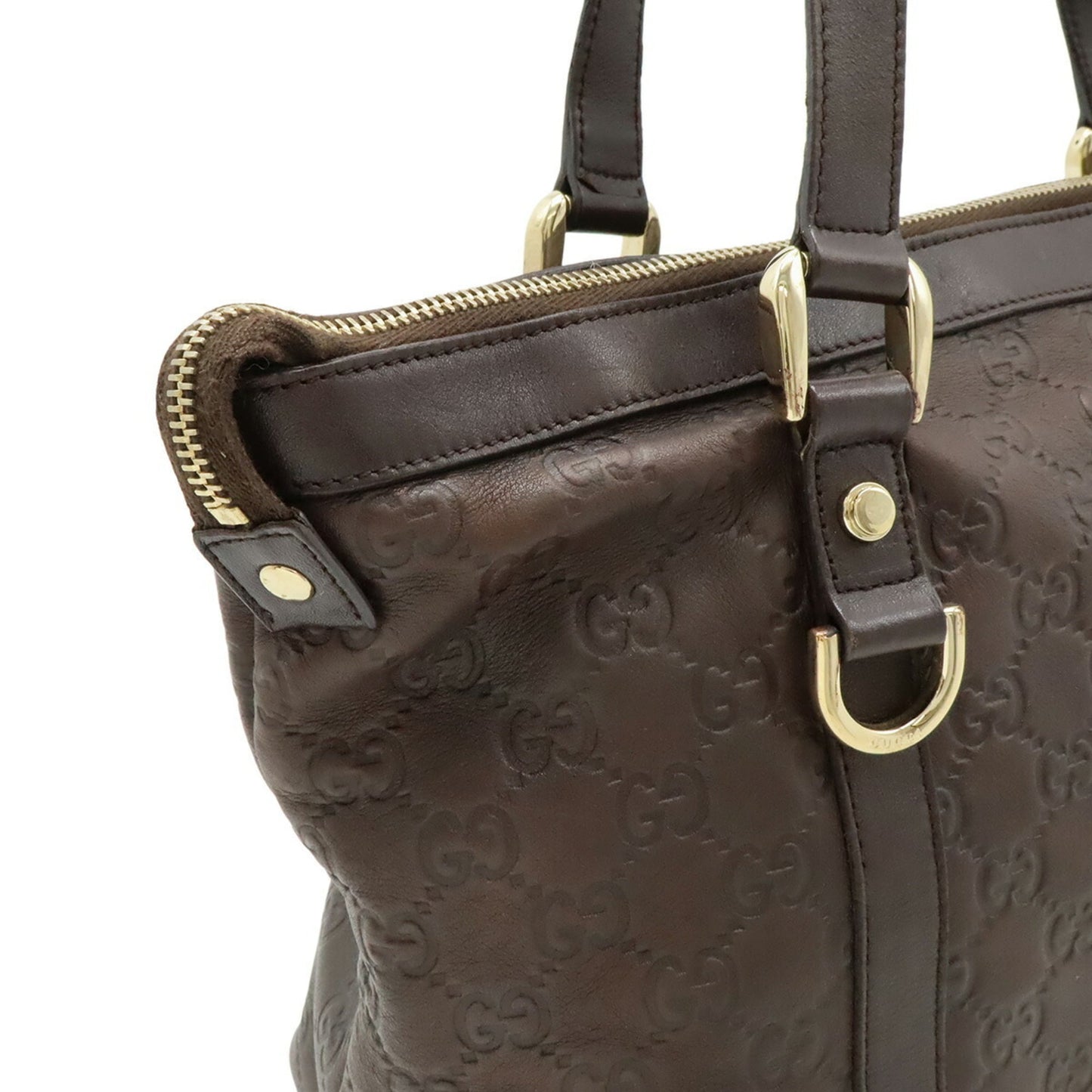 Gucci Brown Dark Brown Gg Leather Leather Shoulder Bag Tote Bag