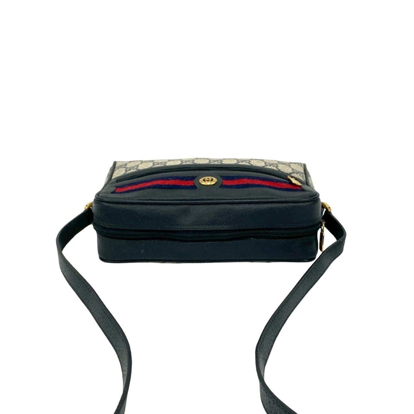 Gucci Navy Red Color Leather Pvc Pochette Shoulder Bag