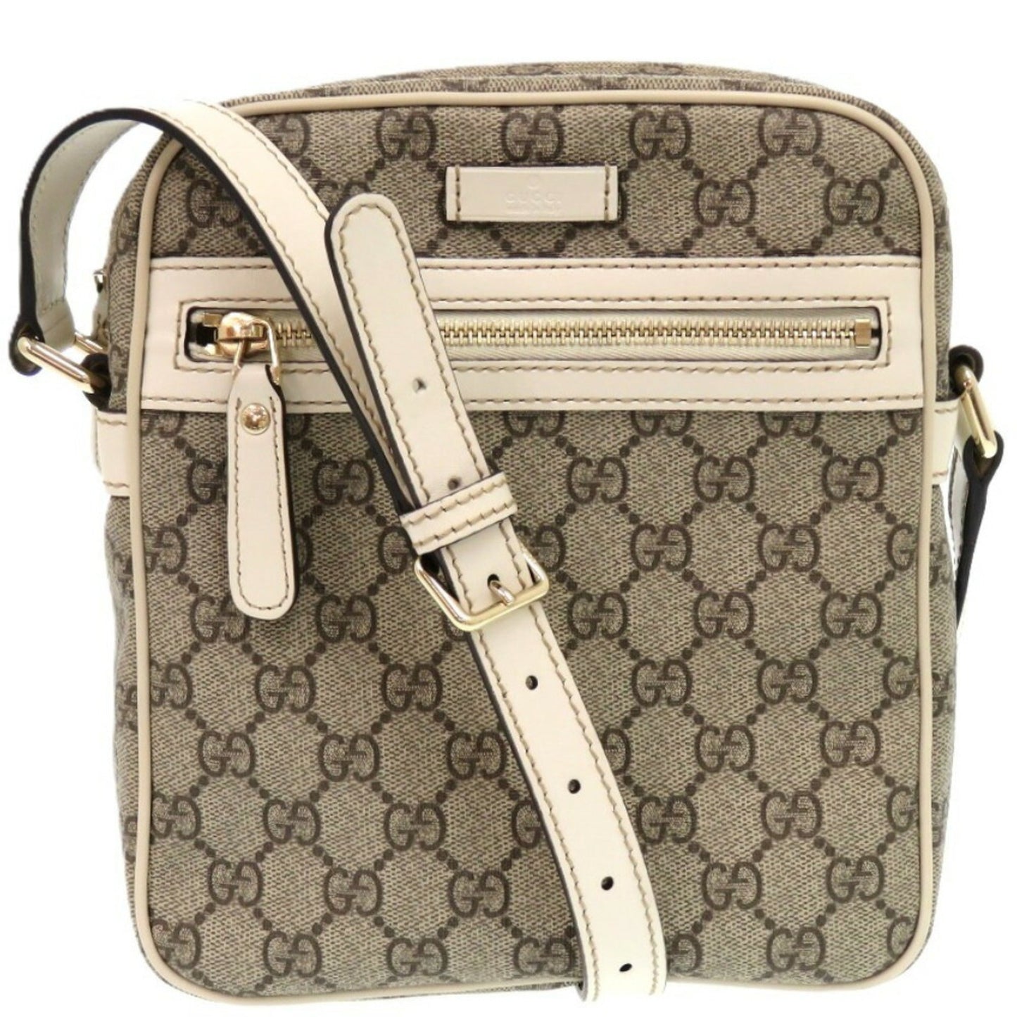 Gucci Brown Ivory Gg Supreme Pvc Shoulder Bag