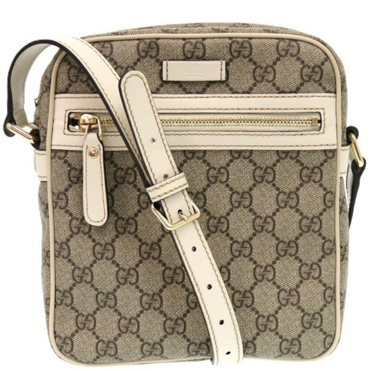 Gucci Brown Ivory Gg Supreme Pvc Shoulder Bag