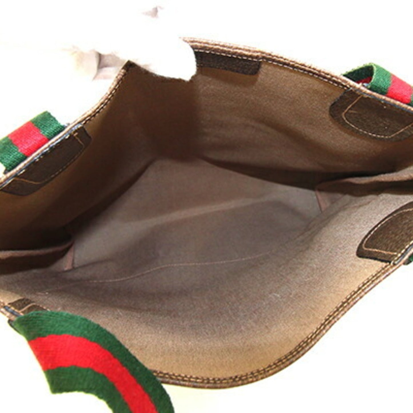 Gucci Beige Pvc Leather Canvas Tote Bag