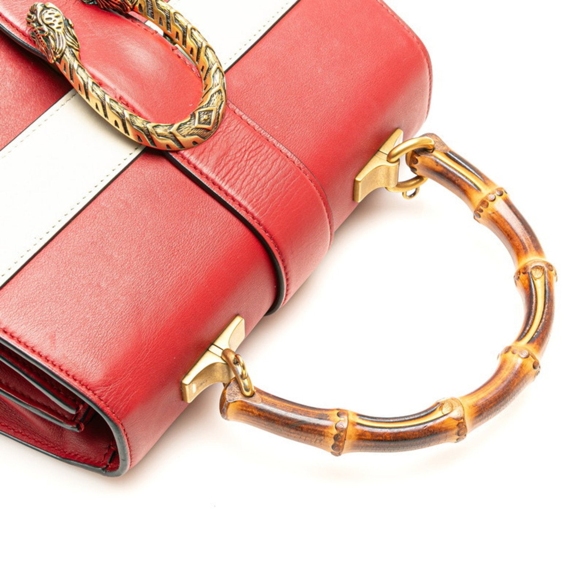 Gucci Red Color Leather Handbag Shoulder Bag