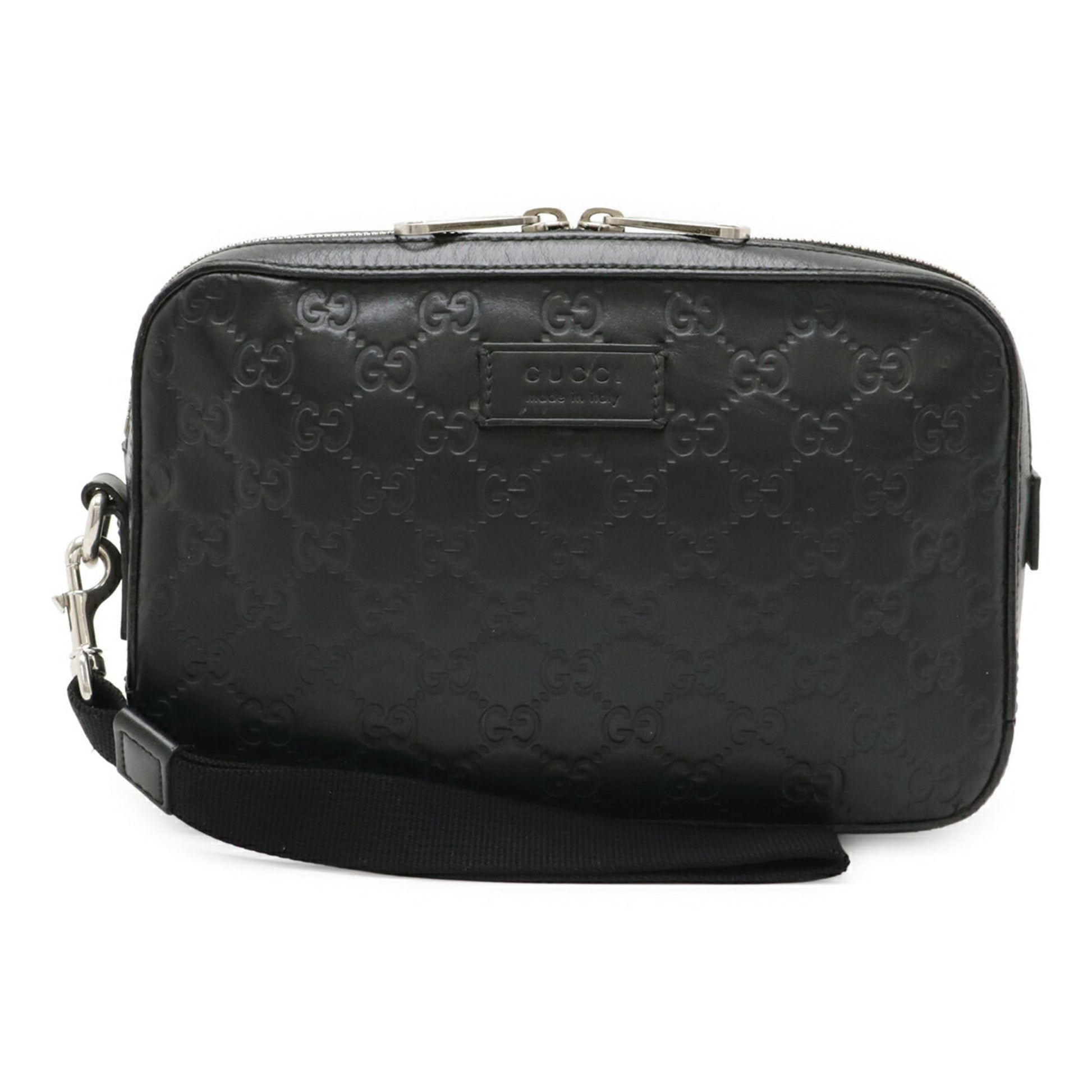 Gucci Black Leather Clutch Bag Handbag