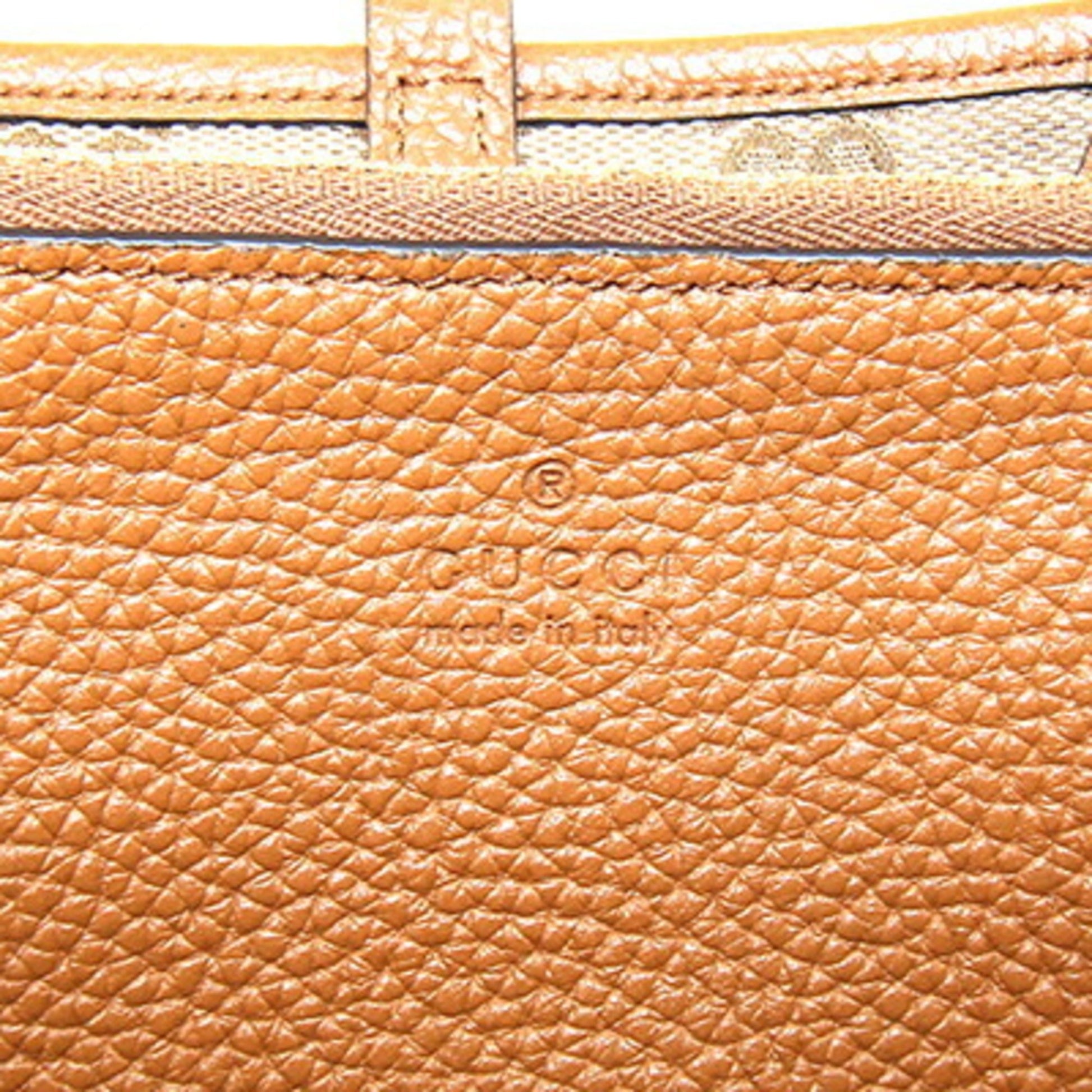 Gucci Brown Gg Canvas Leather Tote Bag