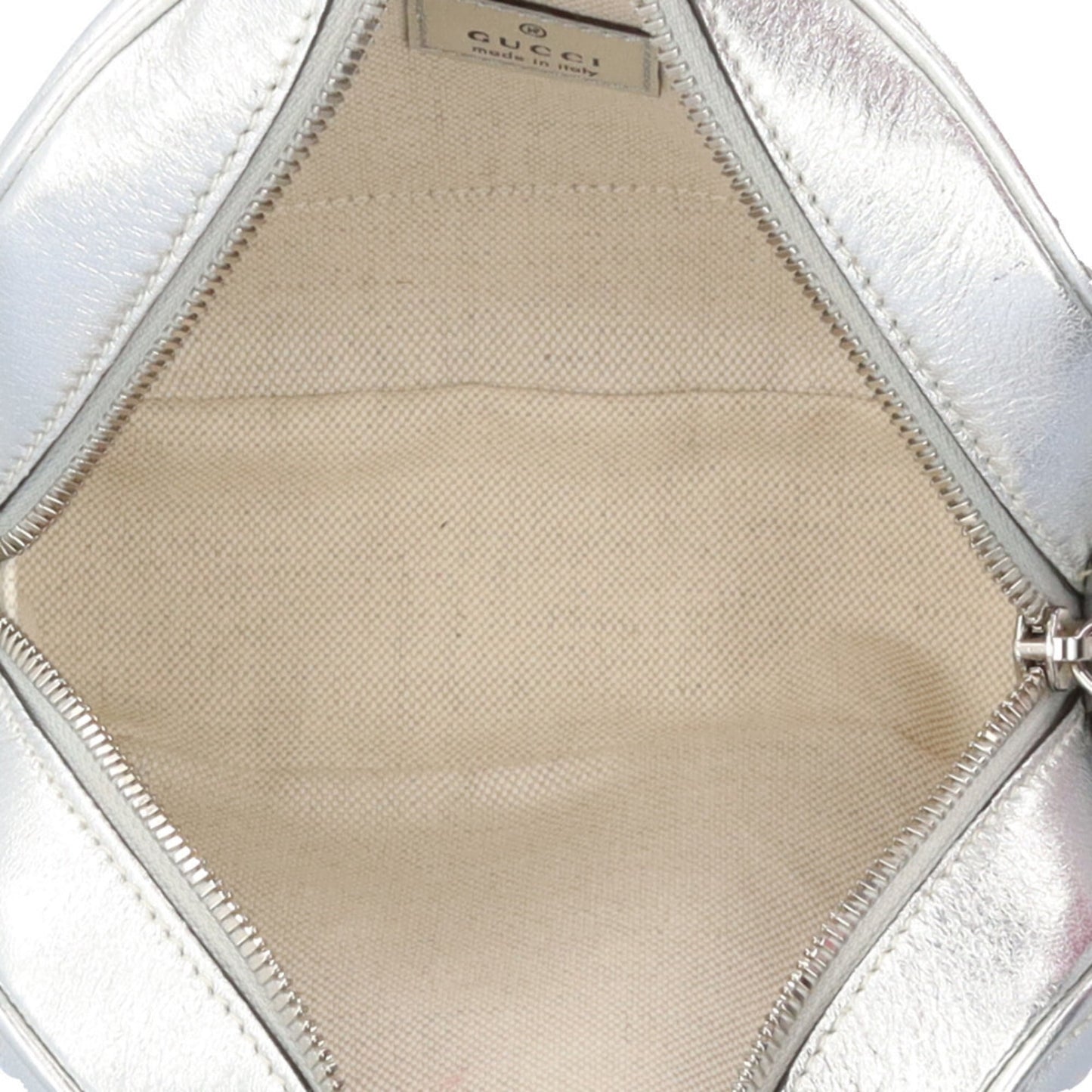 Gucci Silver Leather Shoulder Bag