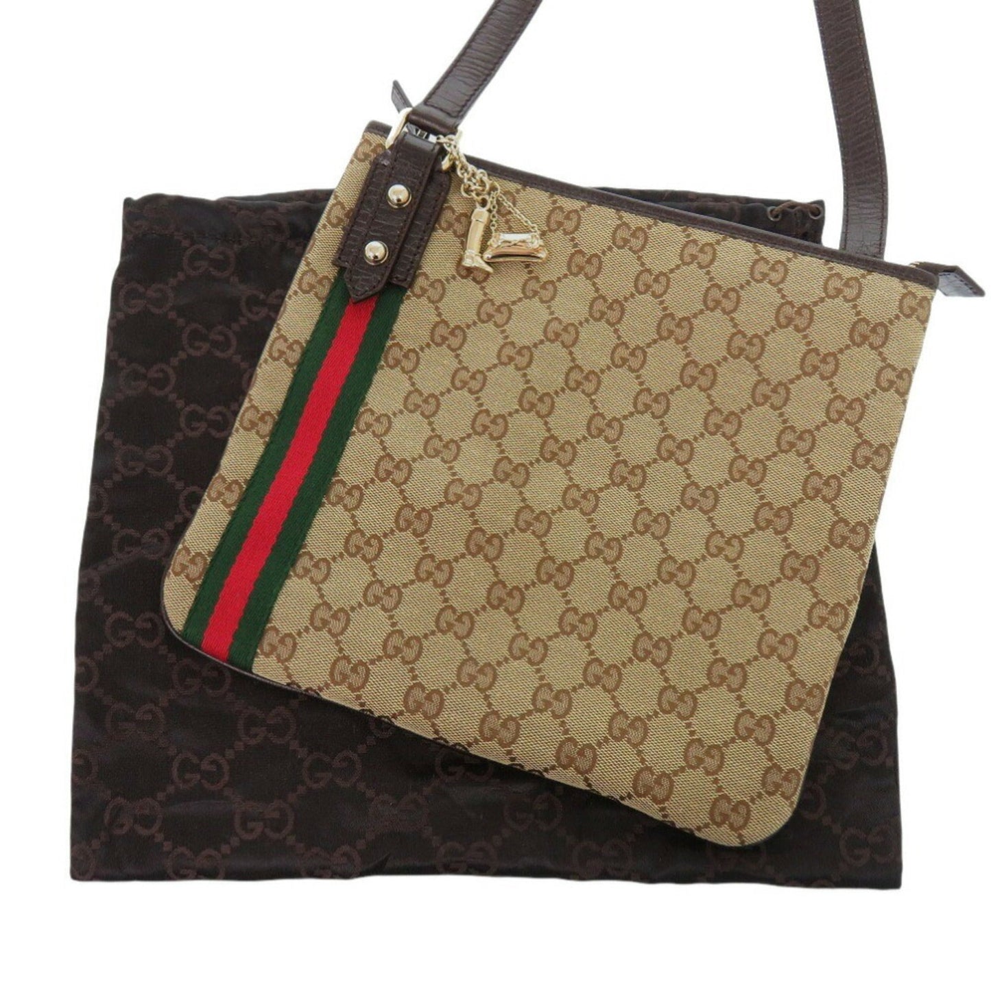 Gucci Beige Gg Canvas Shoulder Bag