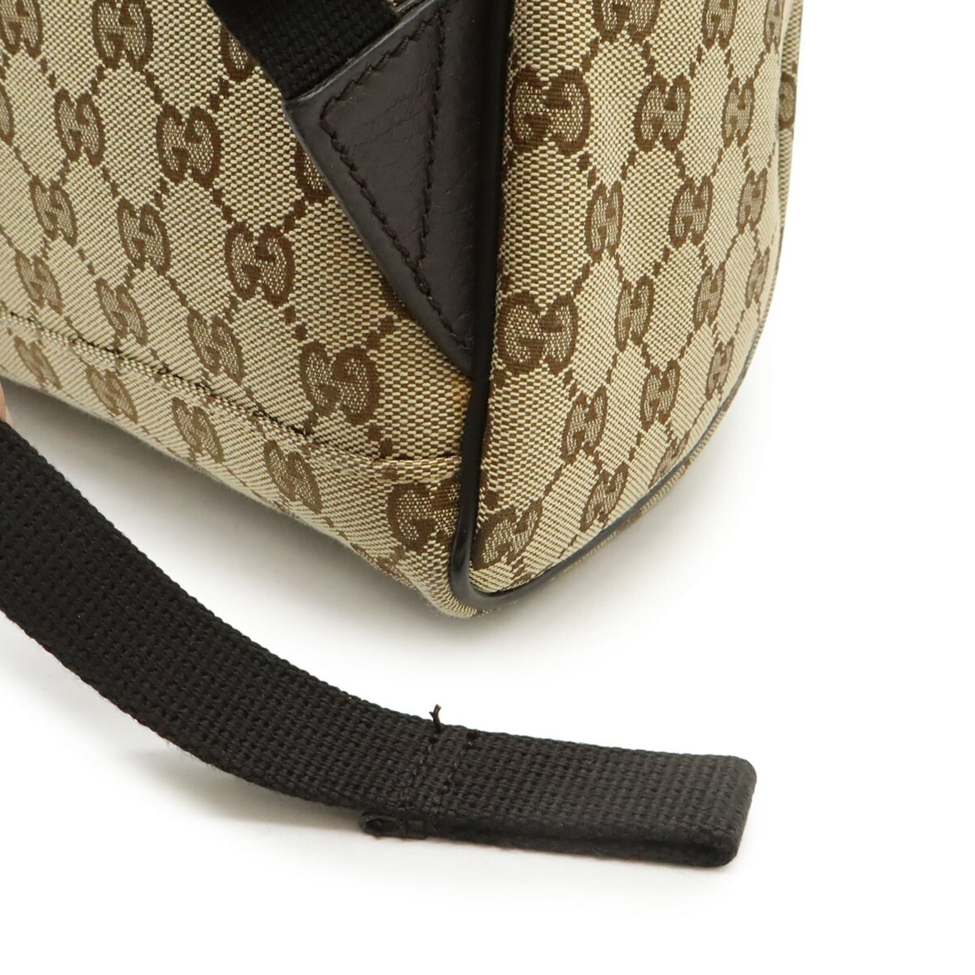 Gucci Gg Canvas Beige Dark Brown Gg Canvas Leather Backpack
