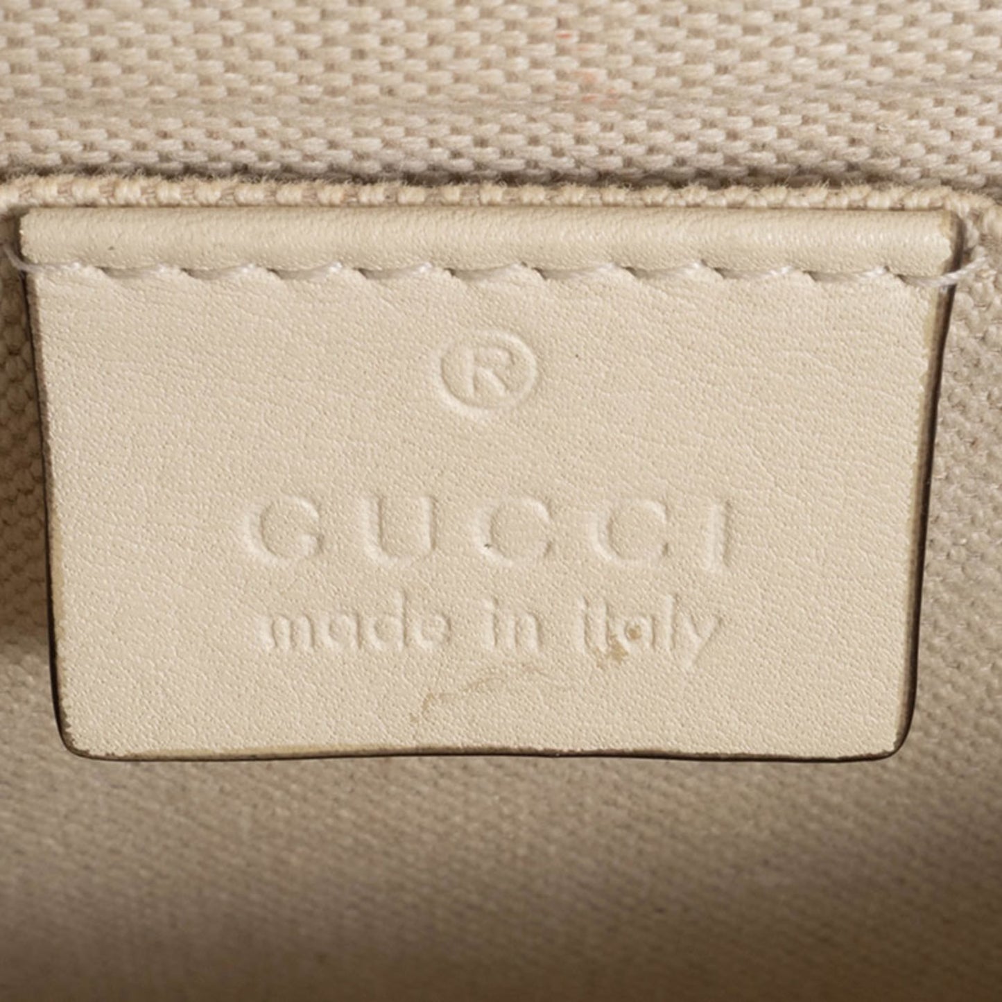 Gucci Ivory Navy Red Color Bamboo Leather Shoulder Bag