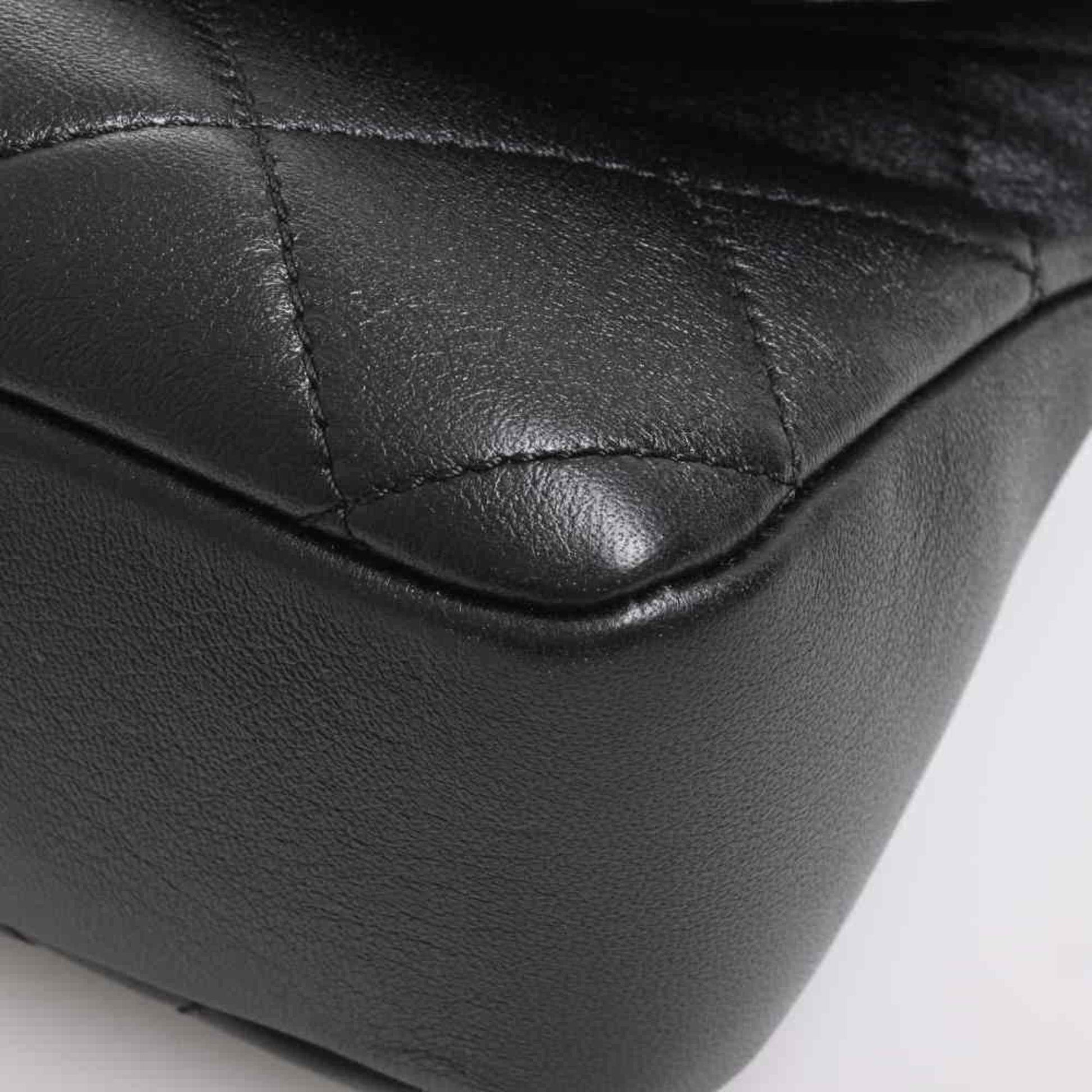 Chanel lambskin matelasse chain shoulder bag black