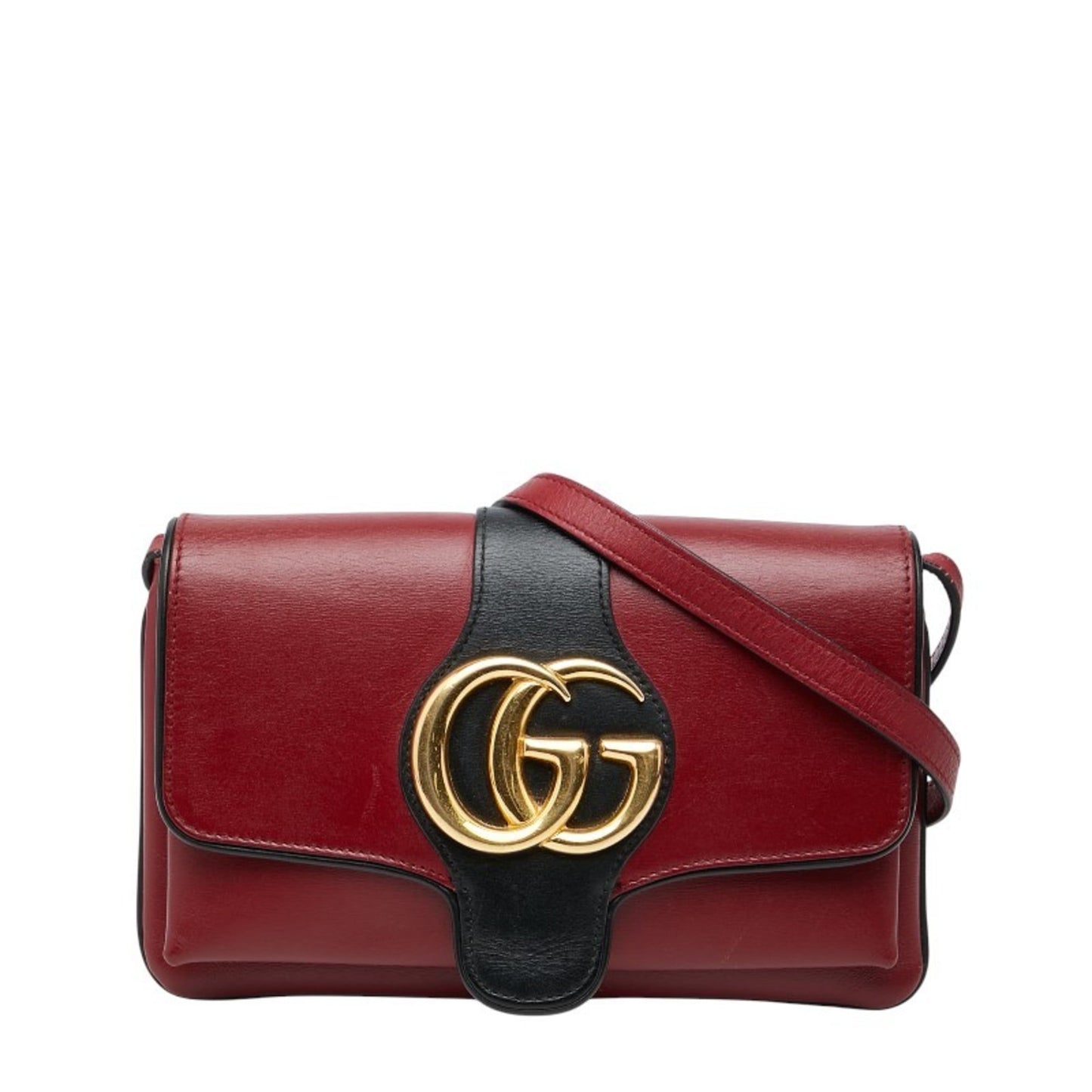 Gucci Black Red Color Leather Shoulder Bag