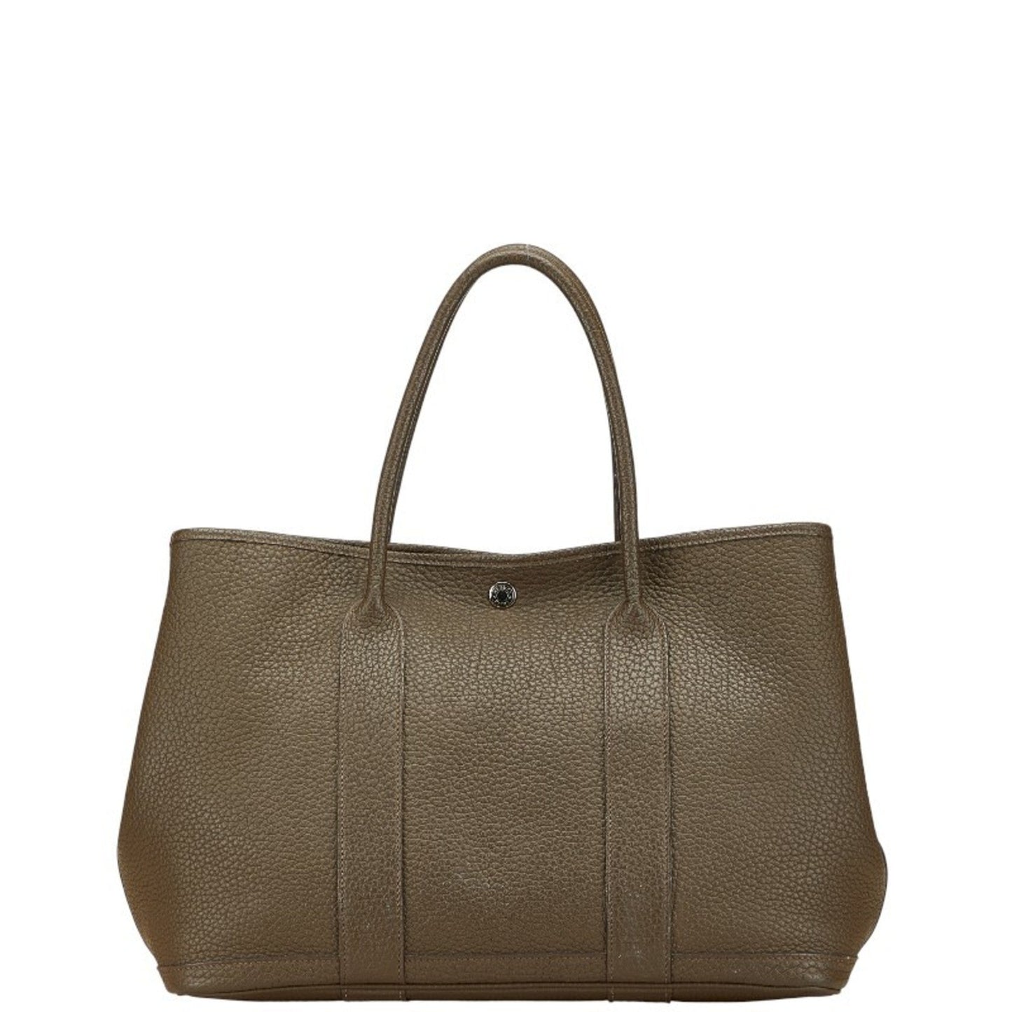Hermes Garden Khaki Negonda Handbag Tote Bag Leather