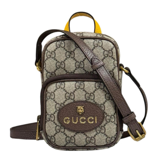 Gucci Beige Brown Yellow Gg Supreme Shoulder Bag