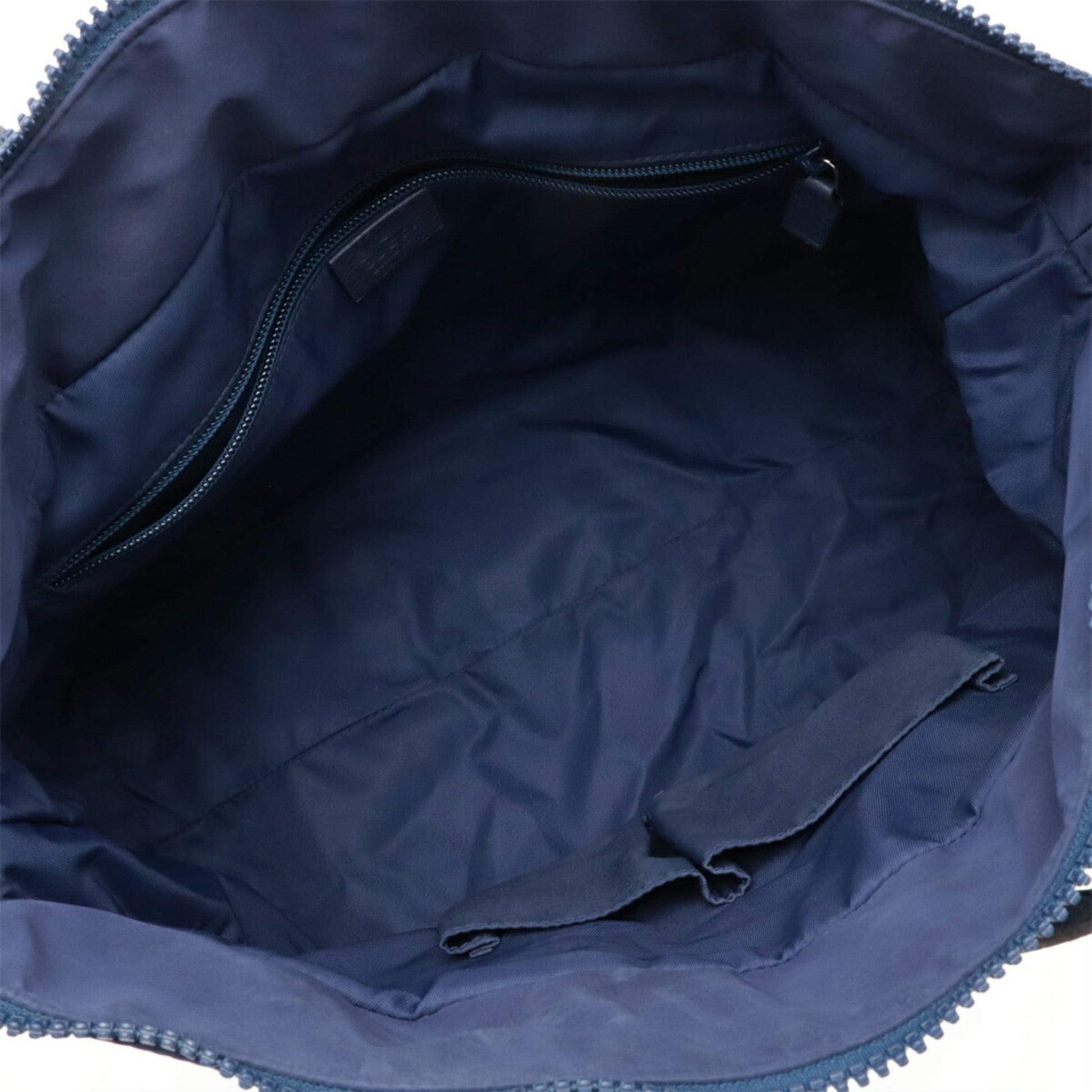 Gucci Blue Nylon Leather Shoulder Bag Tote Bag