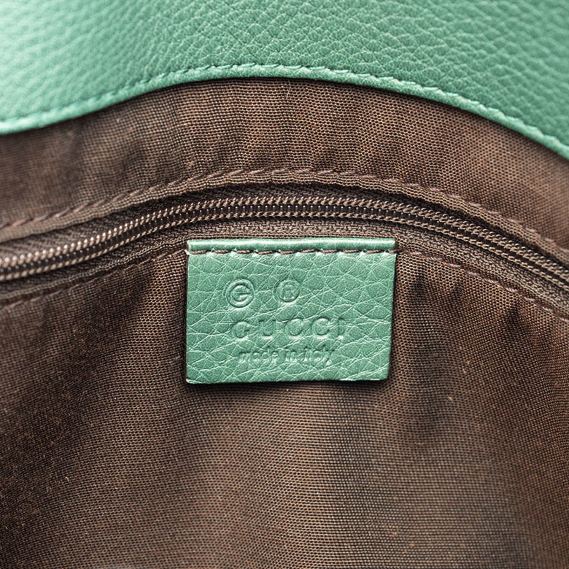 Gucci Abbey Green Leather Shoulder Bag Tote Bag
