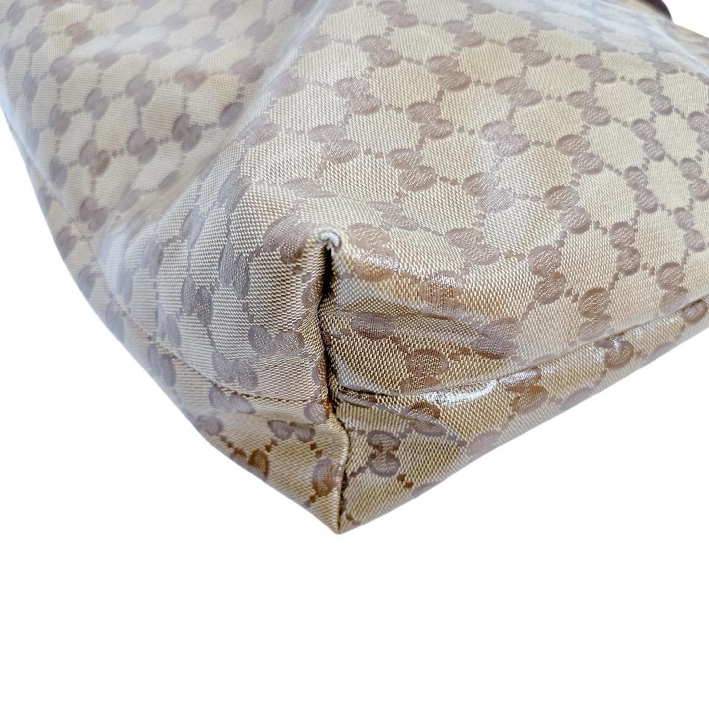 Gucci Brown Coated Canvas Pvc Shoulder Bag
