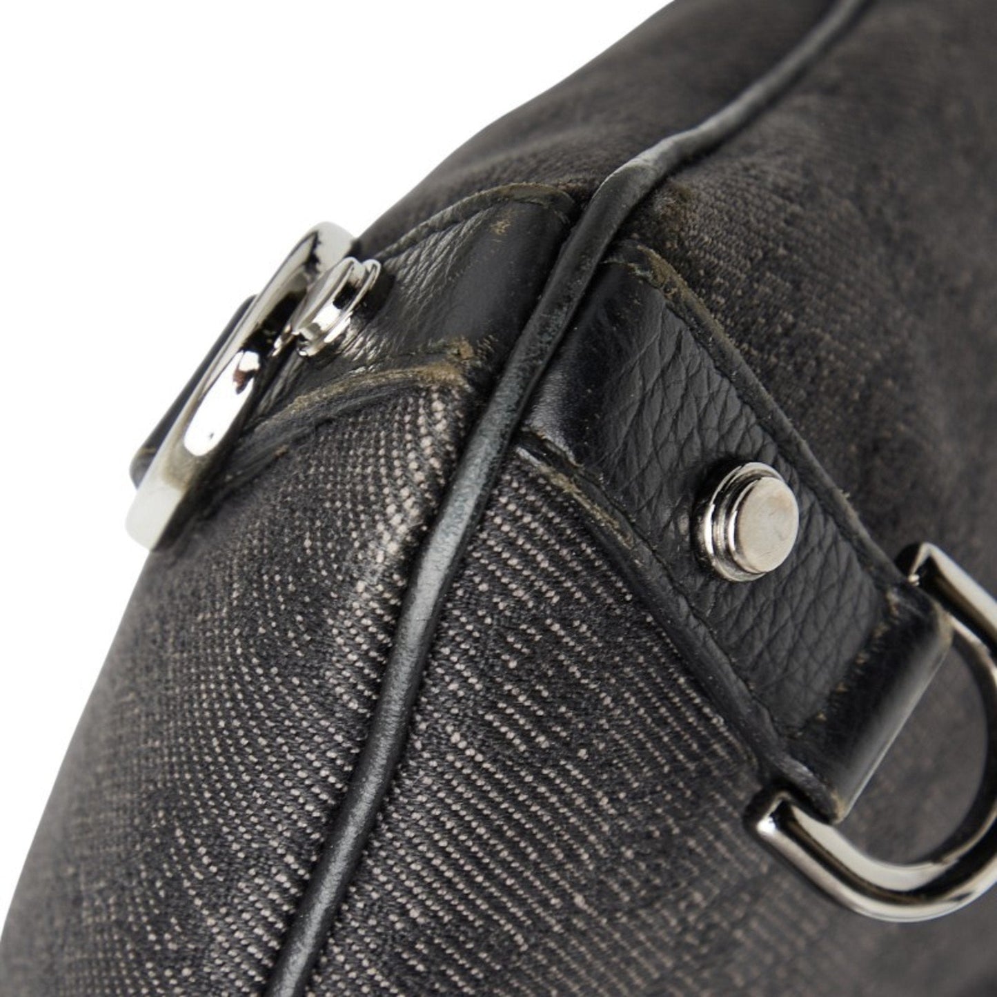 Gucci Black Canvas Leather Shoulder Bag