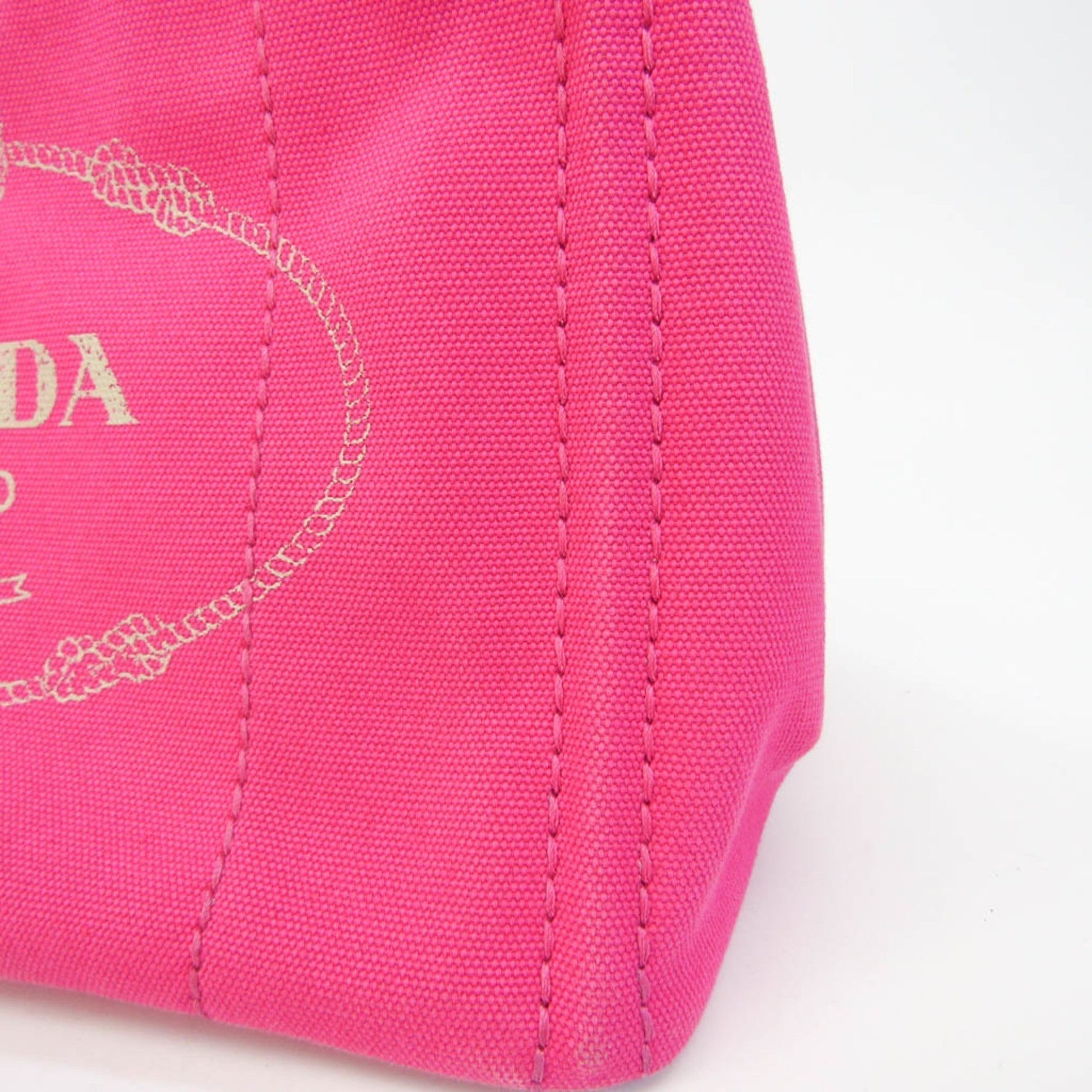 Prada Canapa Women Tote Bag Canvas Pink
