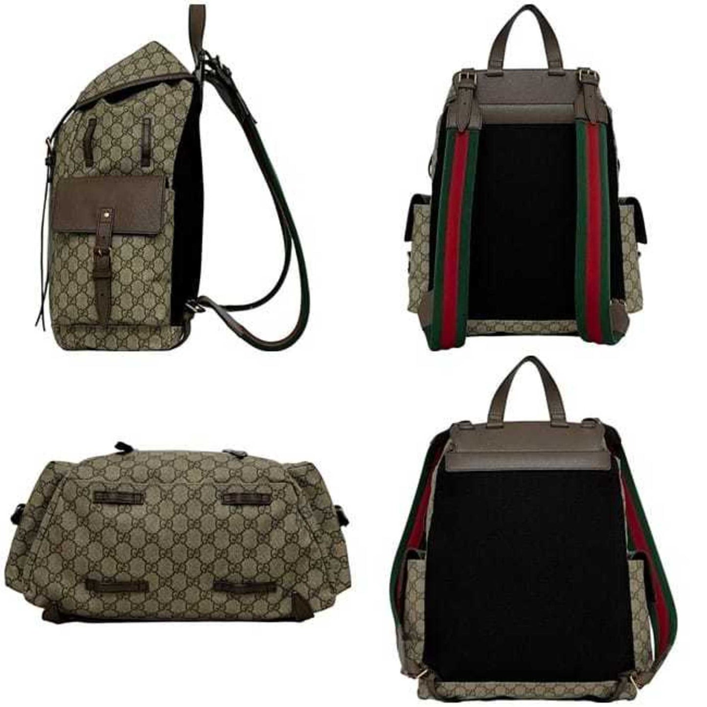 Gucci Sherry Line Beige Brown Gg Supreme Backpack