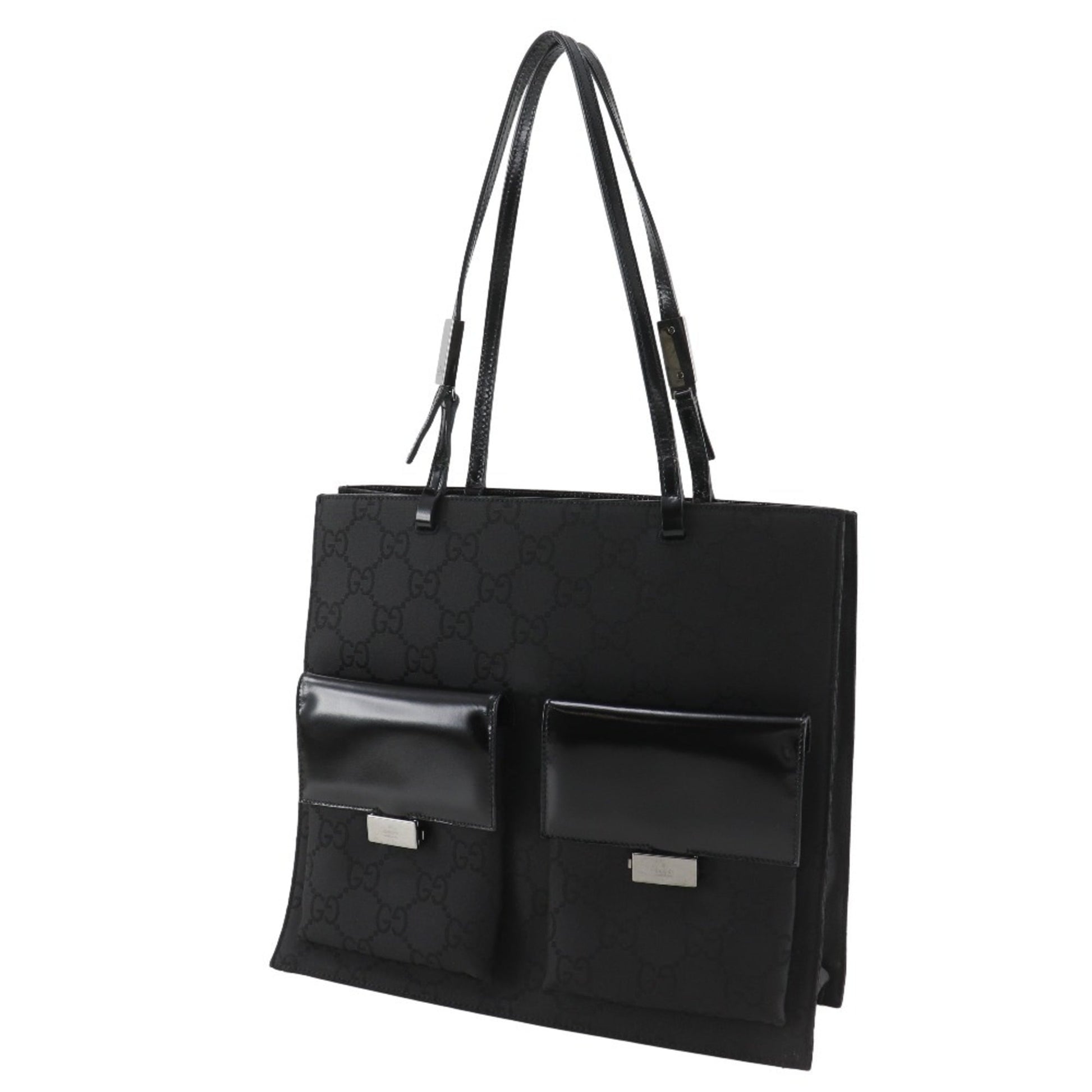 Gucci Black Gg Canvas Tote Bag