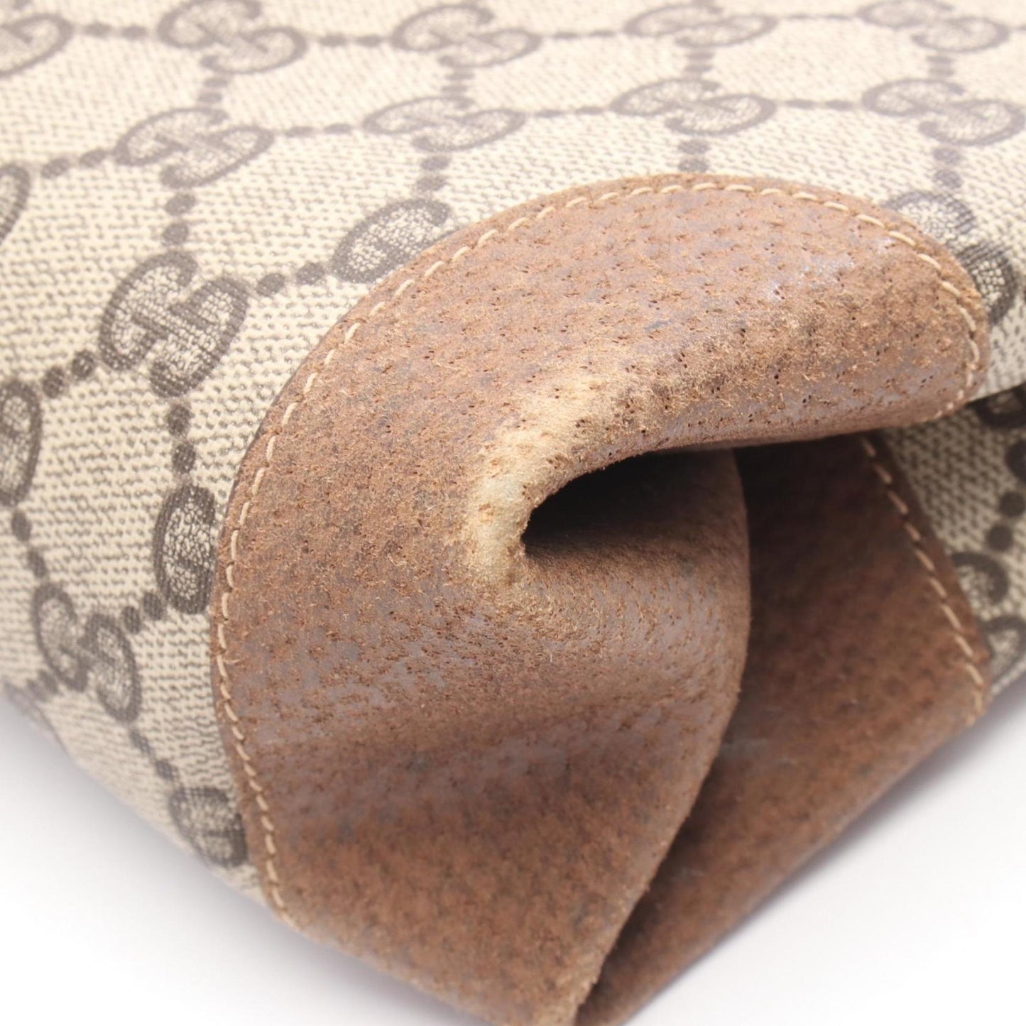 Gucci Gg Plus Beige Brown Pvc Leather Tote Bag