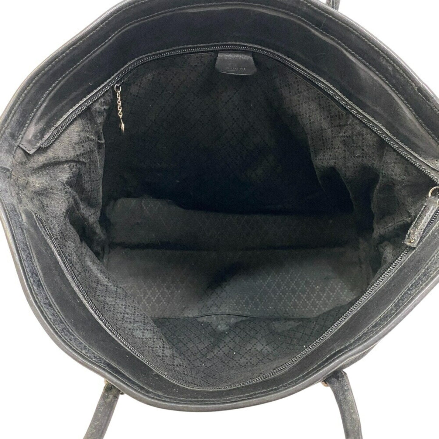 Gucci Black Nylon Leather Shoulder Bag Tote Bag