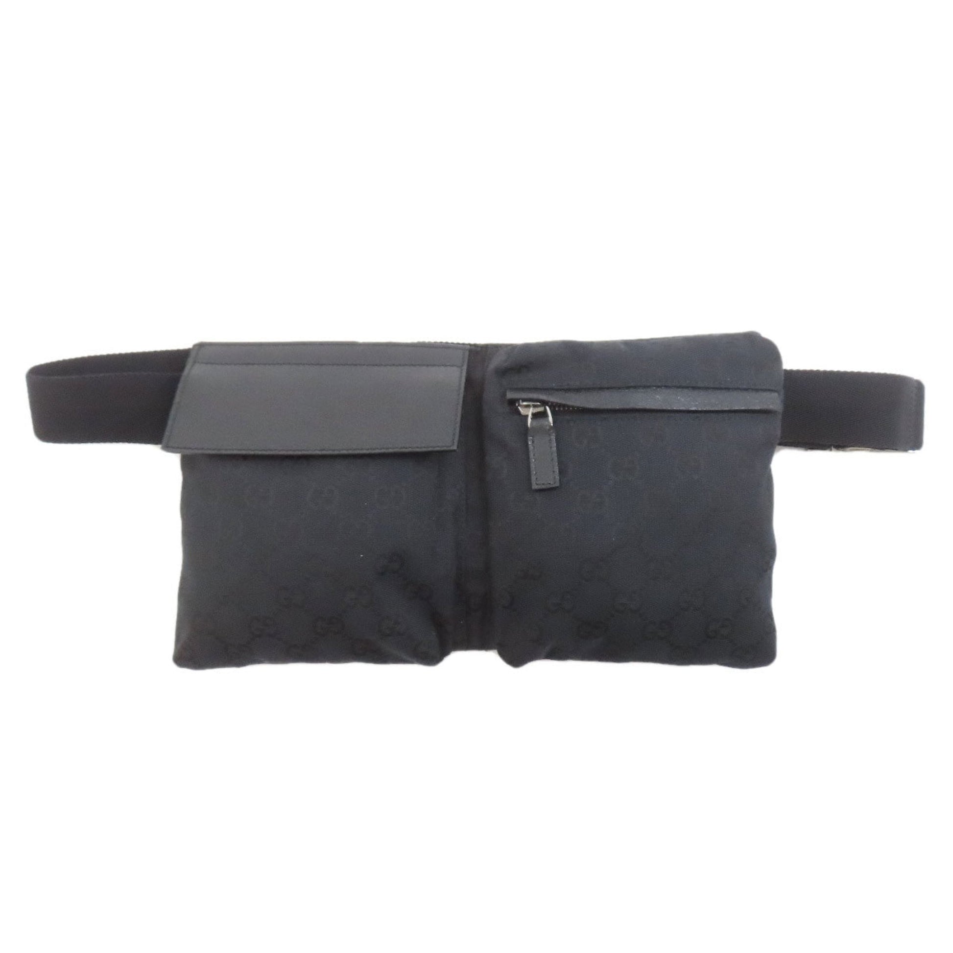 Gucci Black Canvas Fanny Pack Sling Bag