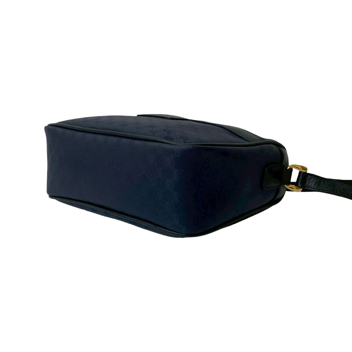 Gucci Black Navy Leather Pvc Pochette Shoulder Bag