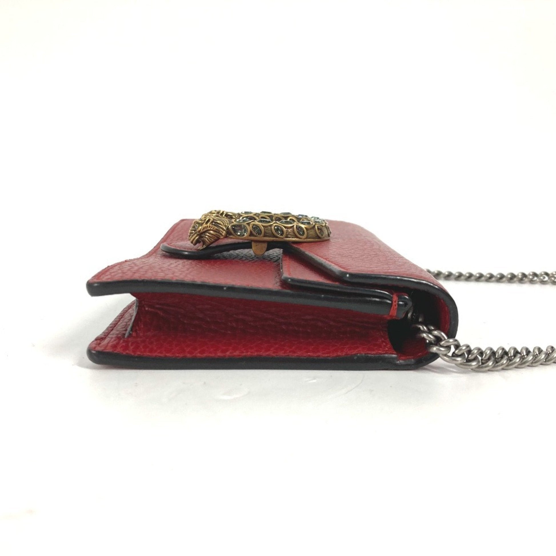 Gucci Red Color Leather Clutch Bag Pouch Shoulder Bag