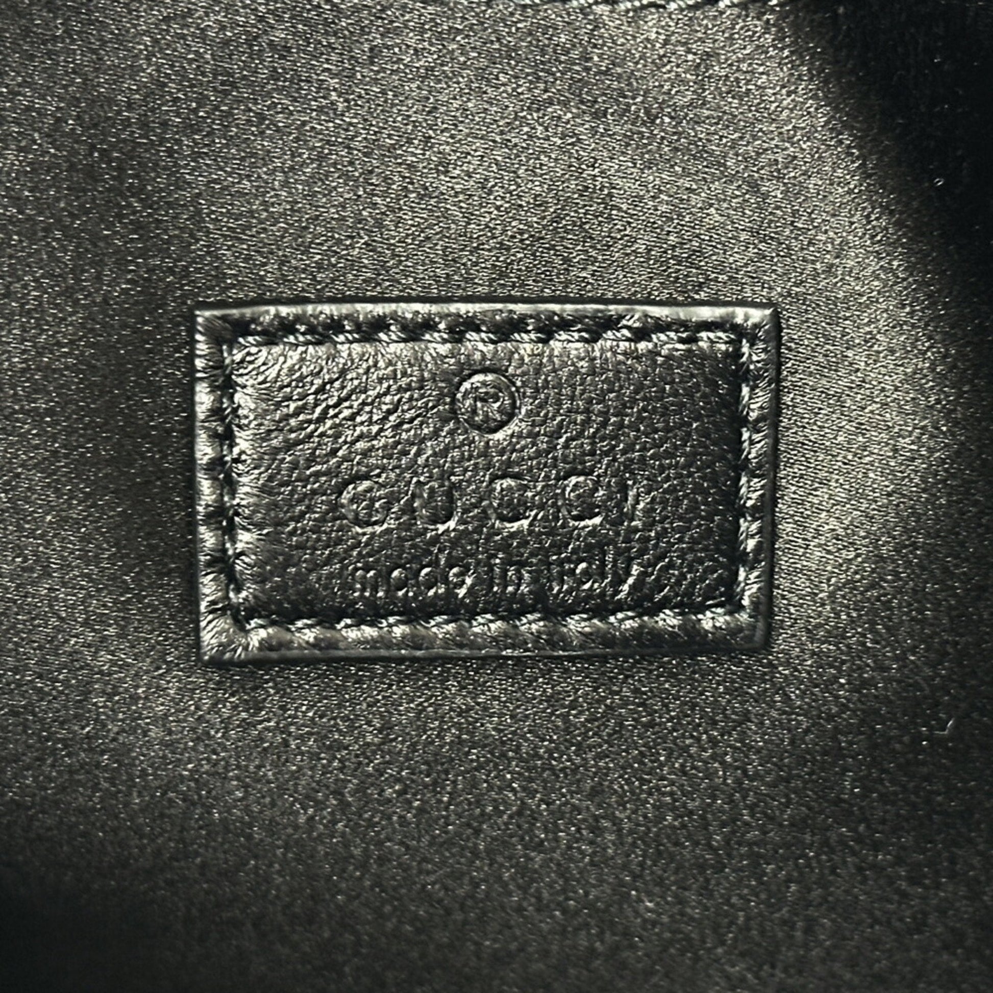 Gucci Black Gray Denim Leather Shoulder Bag