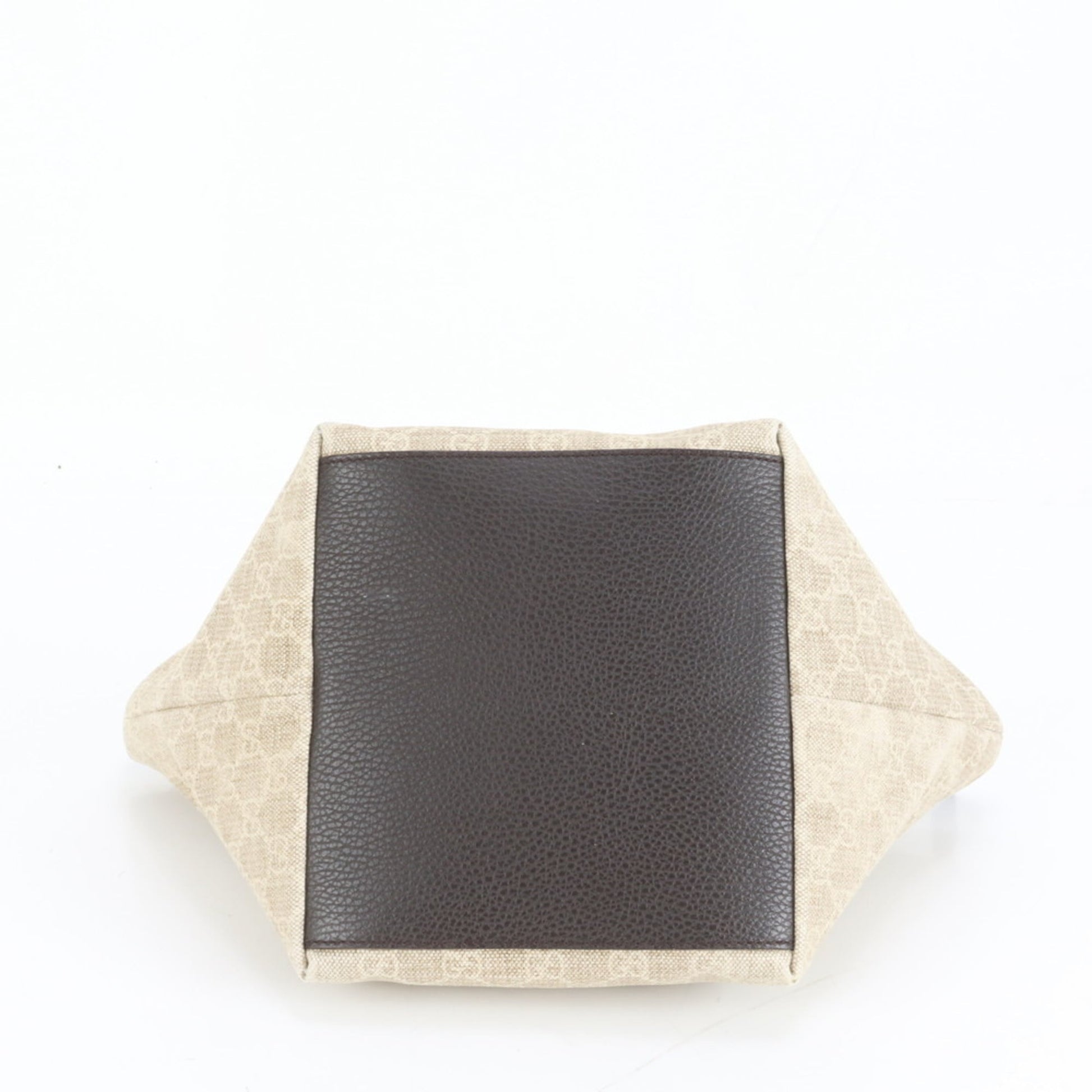 Gucci Brown Leather Canvas Handbag