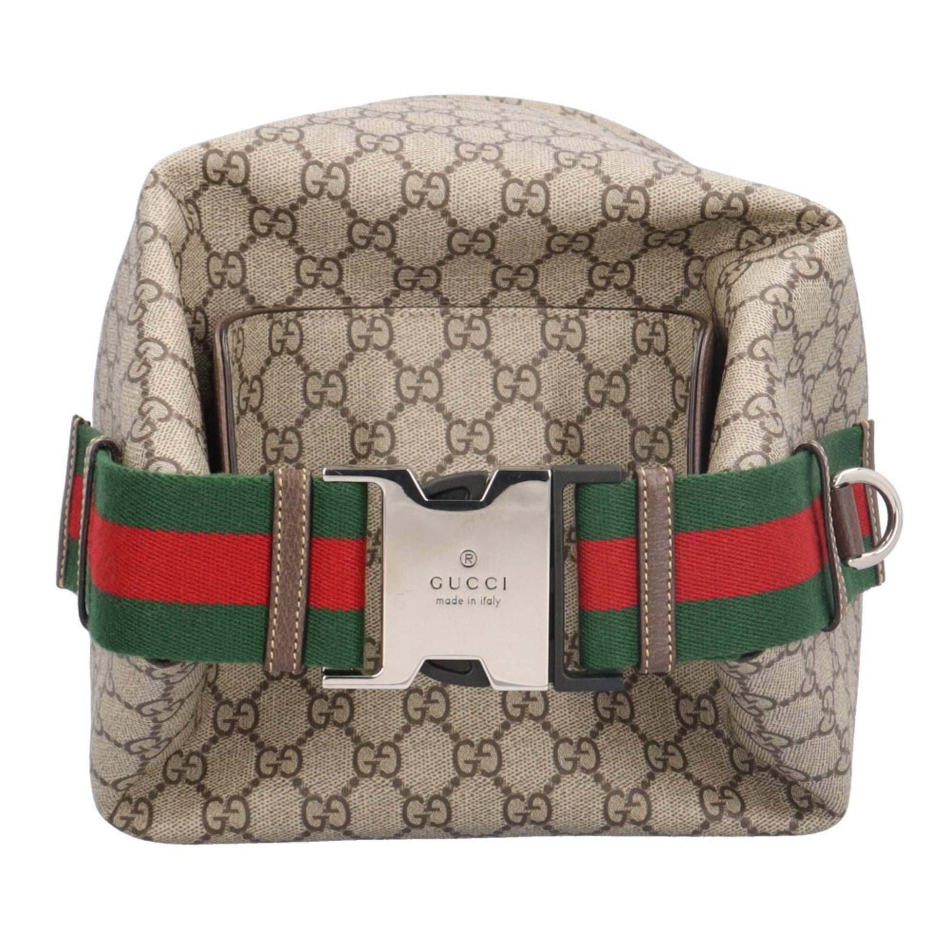 Gucci Beige Green Red Color Gg Supreme Canvas Shoulder Bag