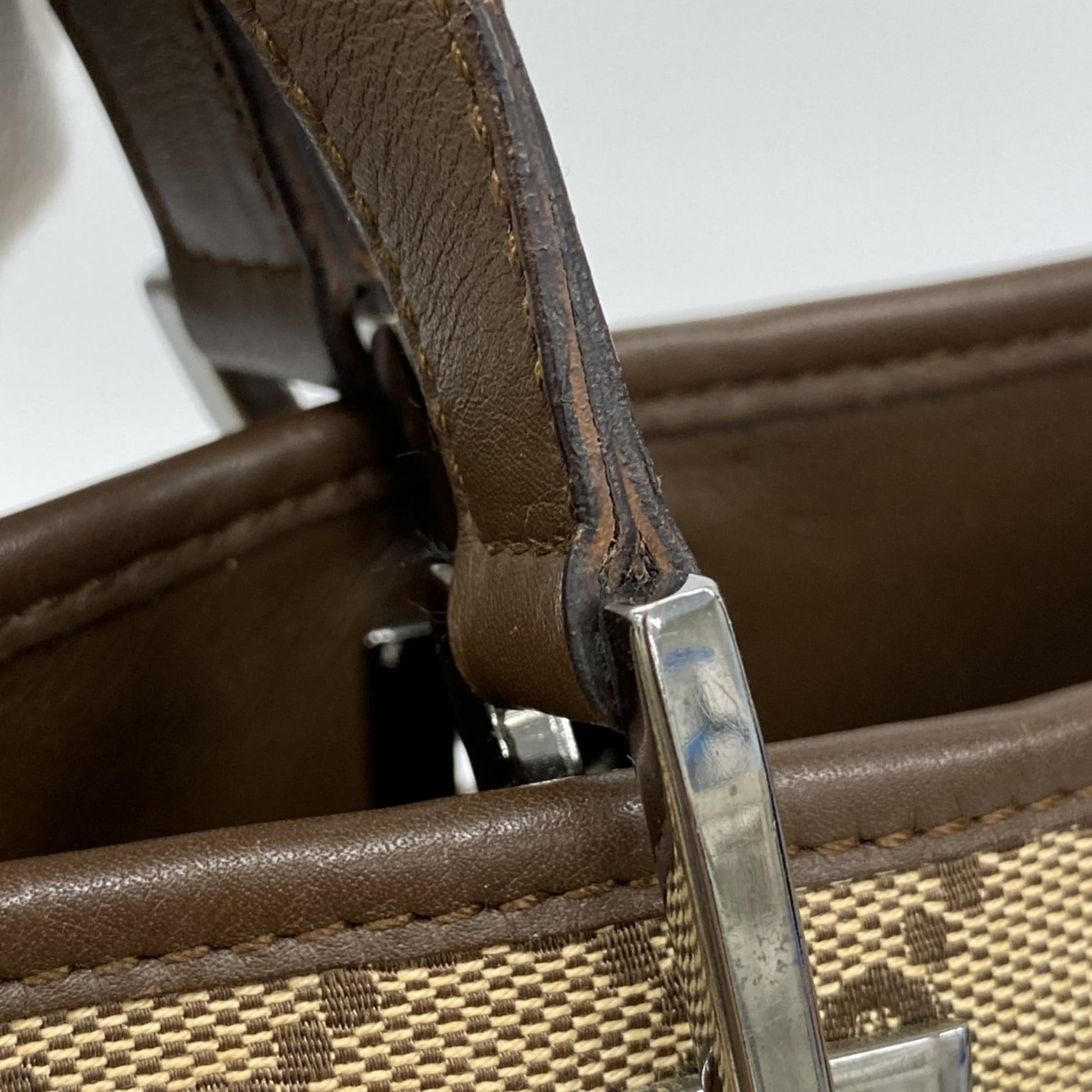 Gucci Beige Brown Canvas Tote Bag