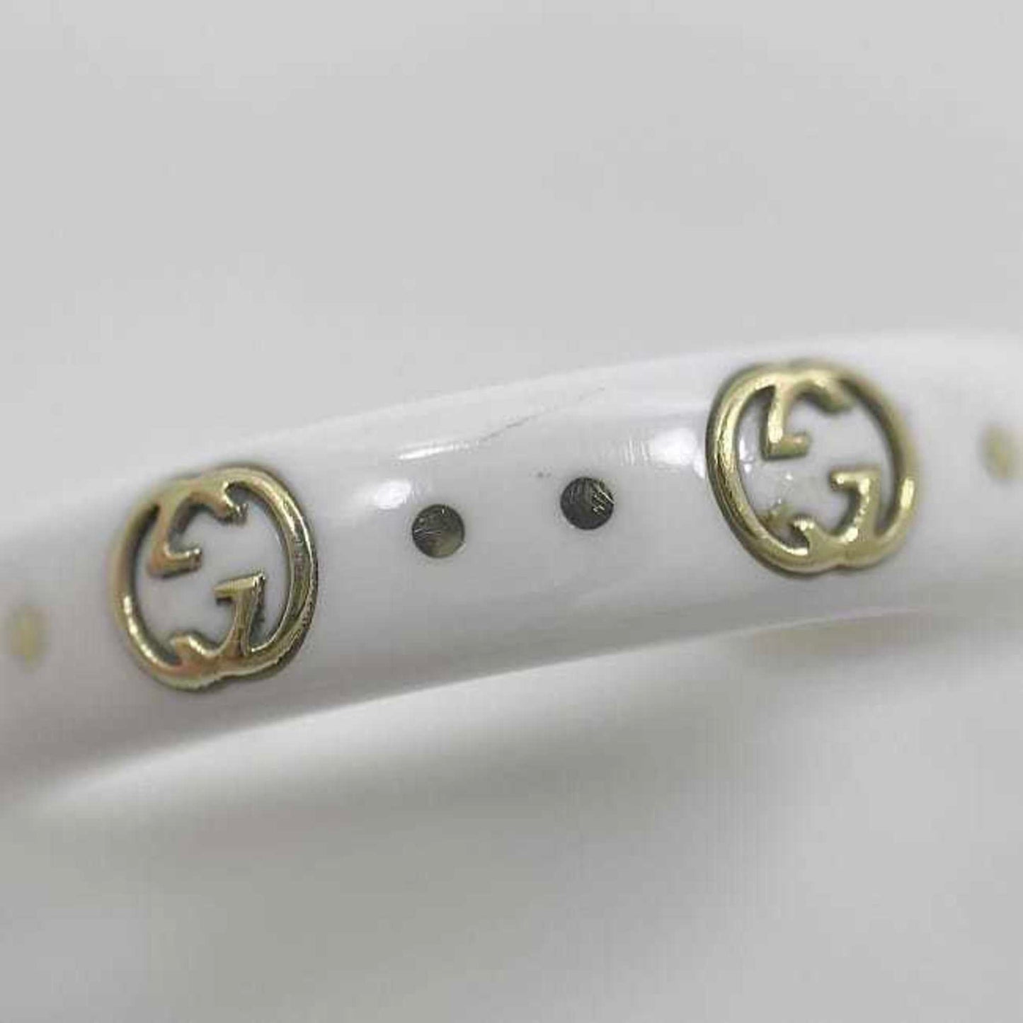 Gucci White Yellow Gold Ceramic Yellow Gold (18K) Band Ring