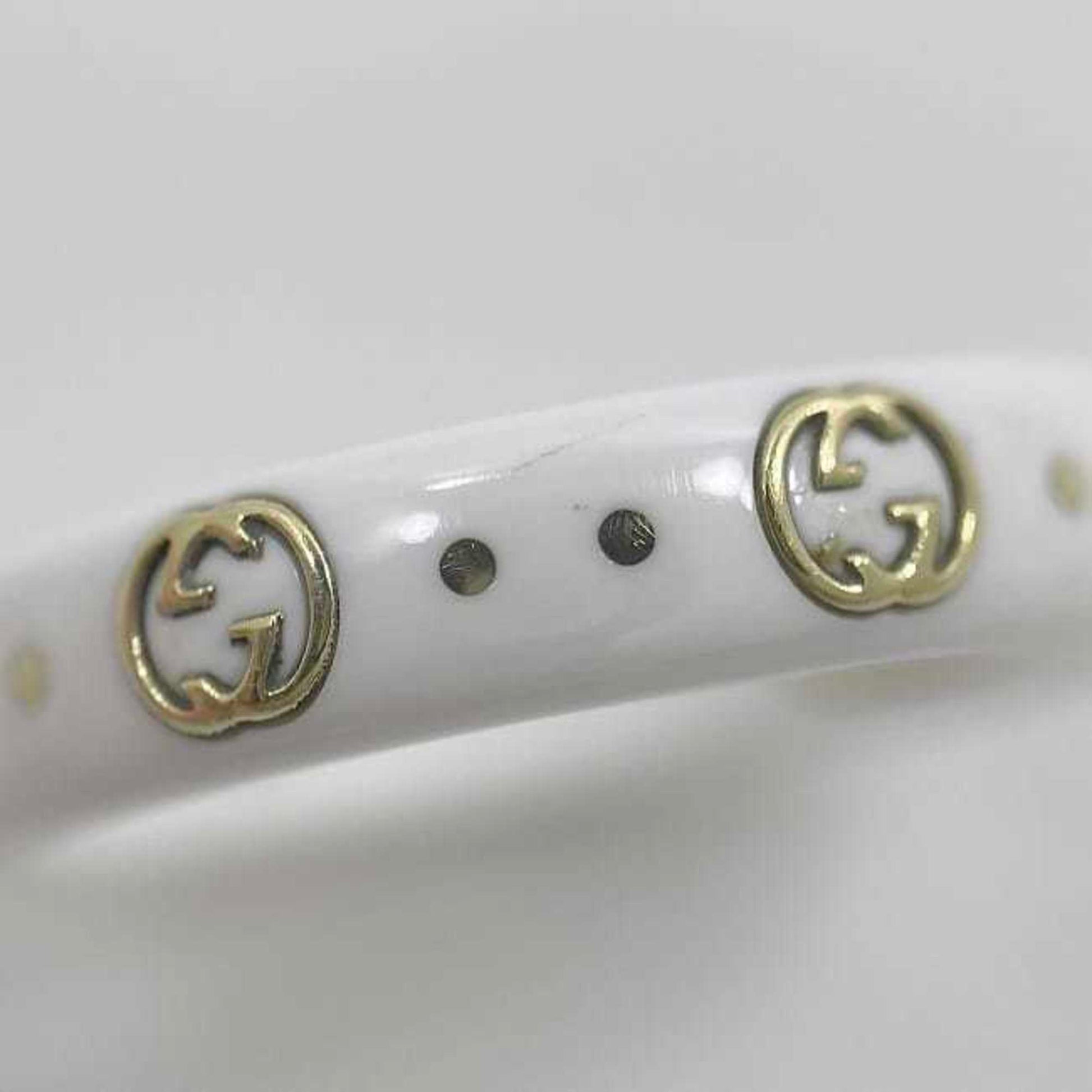 Gucci White Yellow Gold Ceramic Yellow Gold (18K) Band Ring