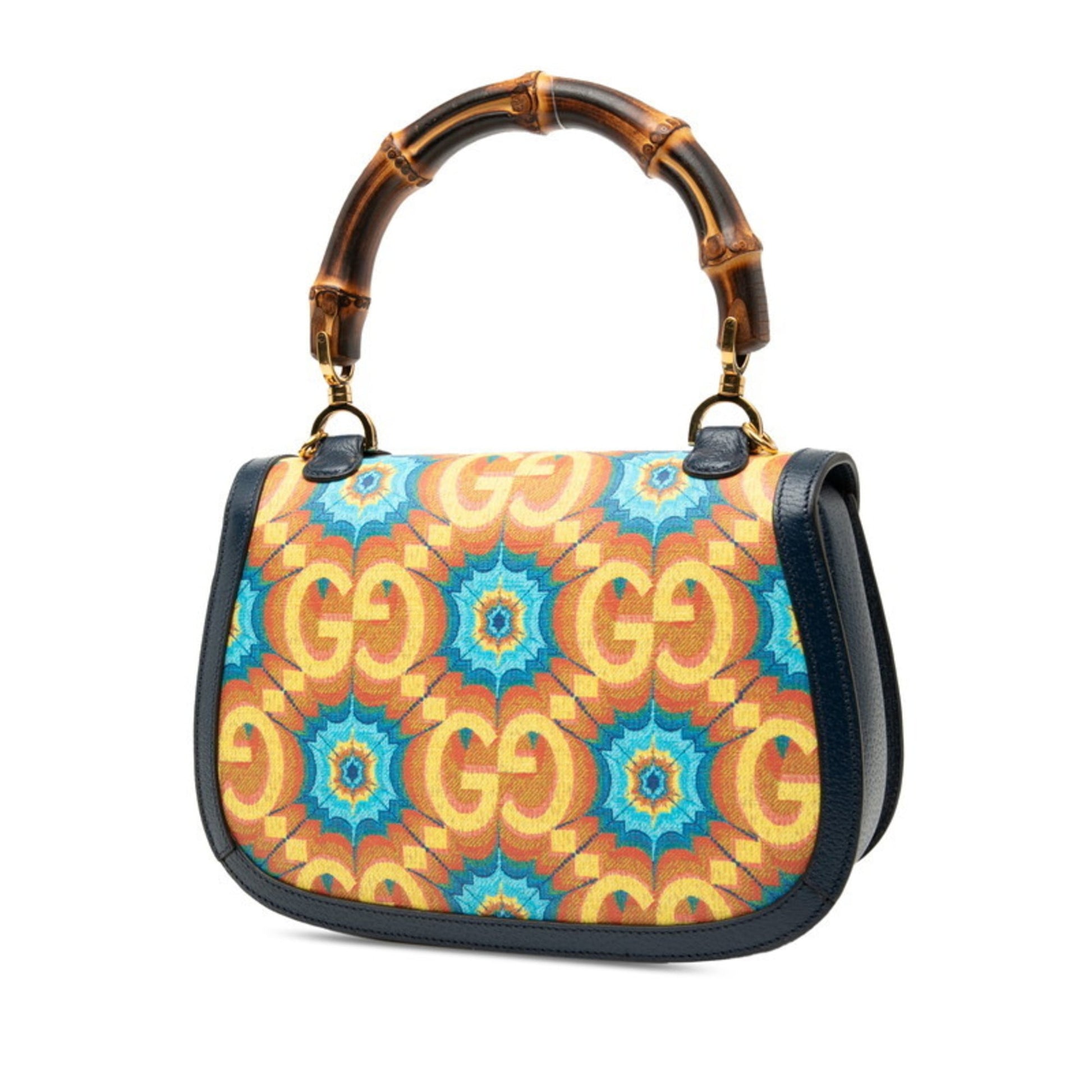 Gucci Multi-Color Navy Pvc Leather Handbag Shoulder Bag