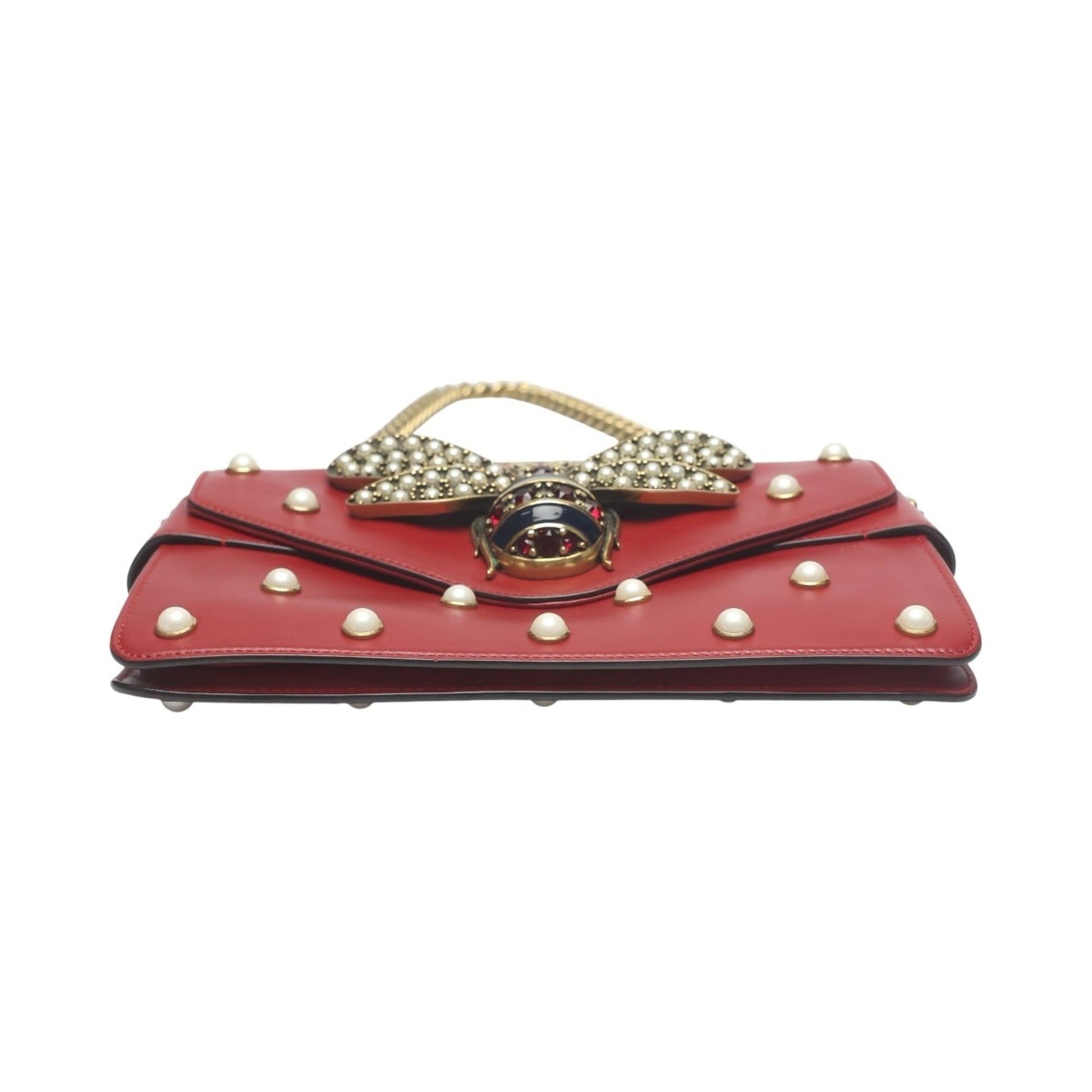 Gucci Red Color Leather Handbag Shoulder Bag