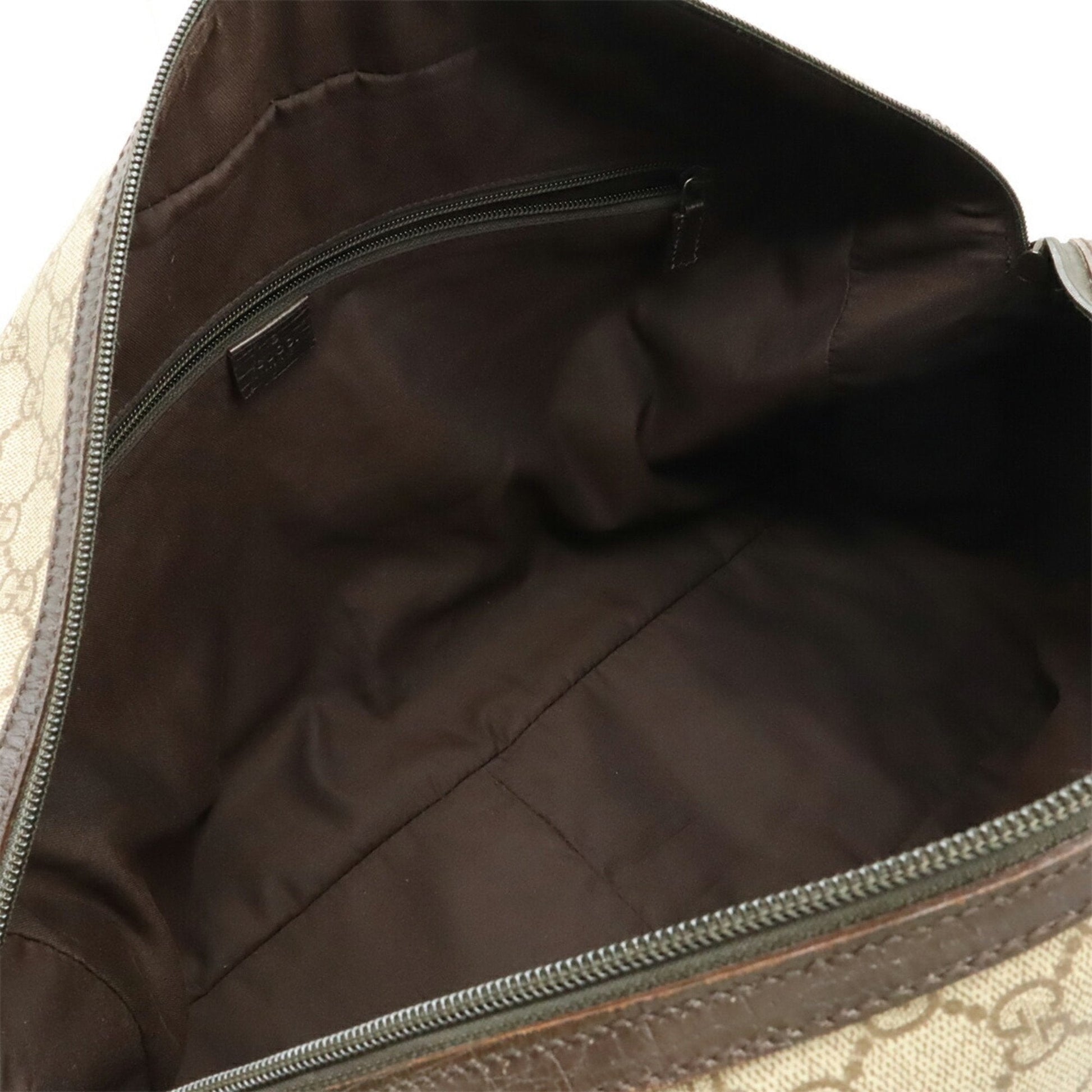 Gucci Beige Dark Brown Pvc Leather Boston Bag Tote Bag
