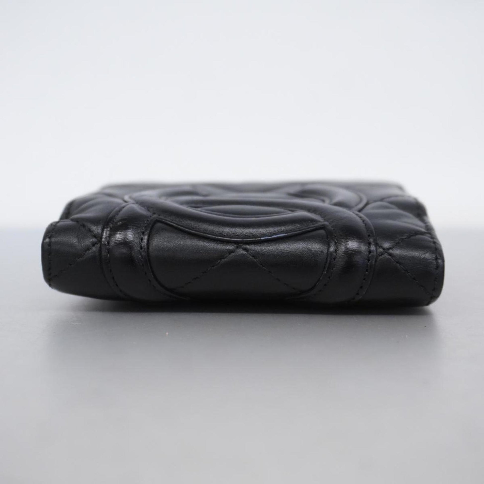 Chanel Wallet Cambon Lambskin Black Women's