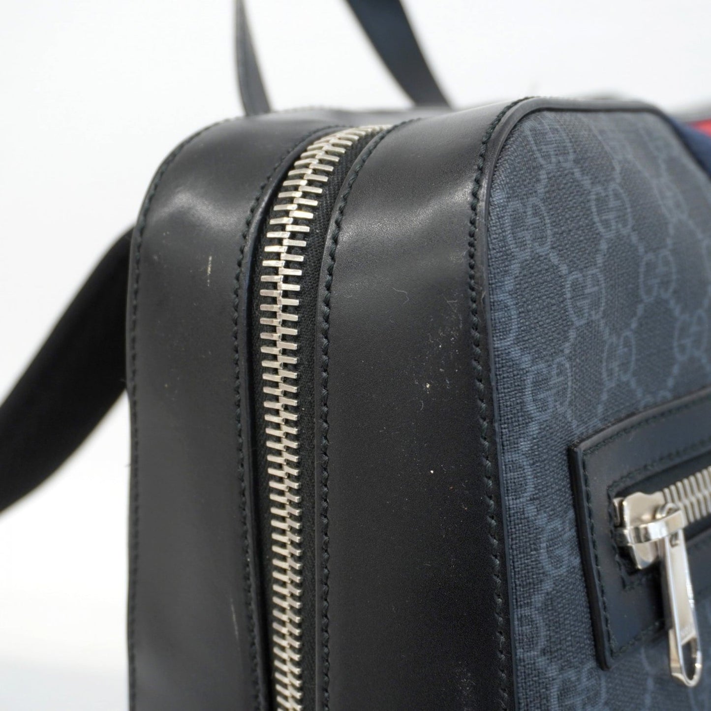Gucci Black Gray Pvc Backpack