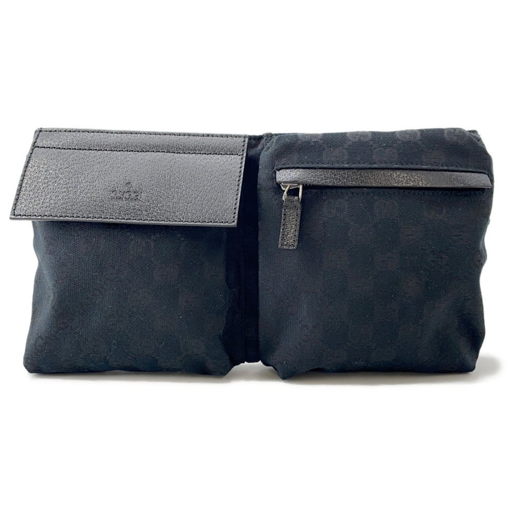 Gucci Sherry Line Black Gg Canvas Sling Bag