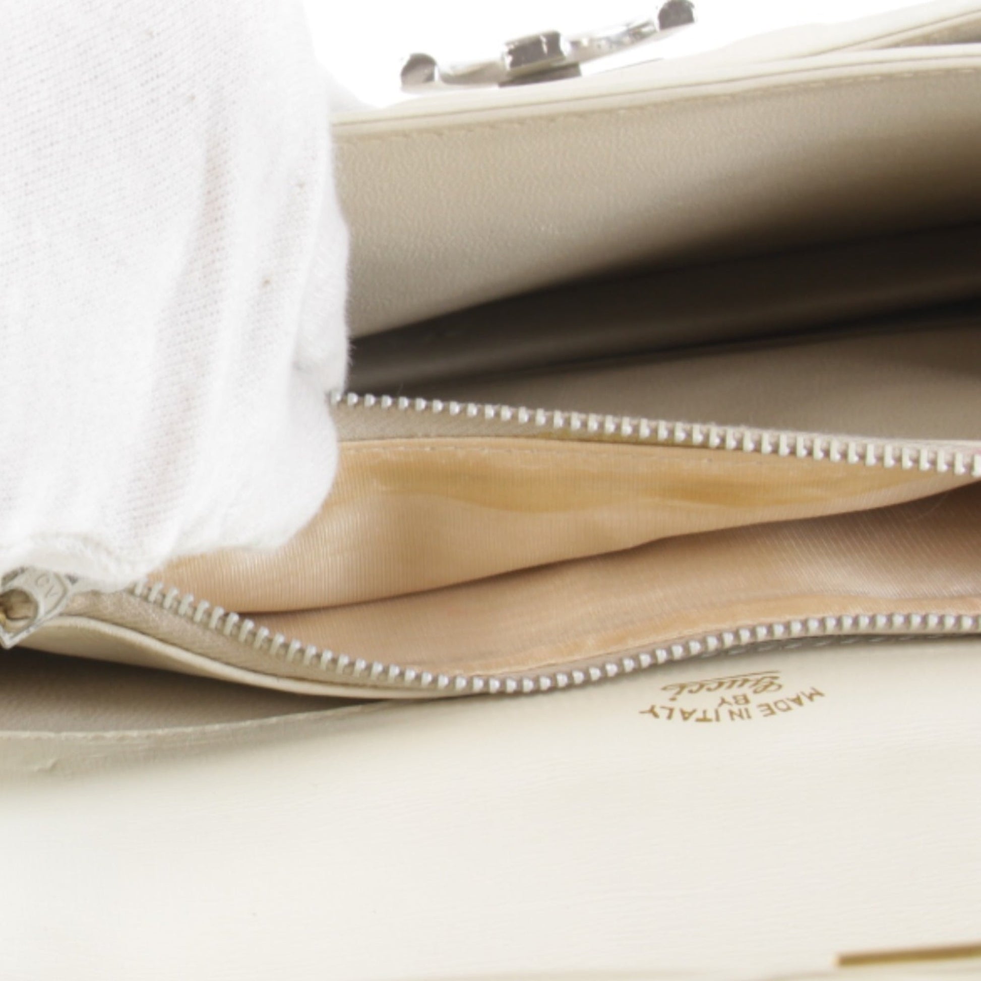 Gucci Microguccissima White Canvas Leather Shoulder Bag