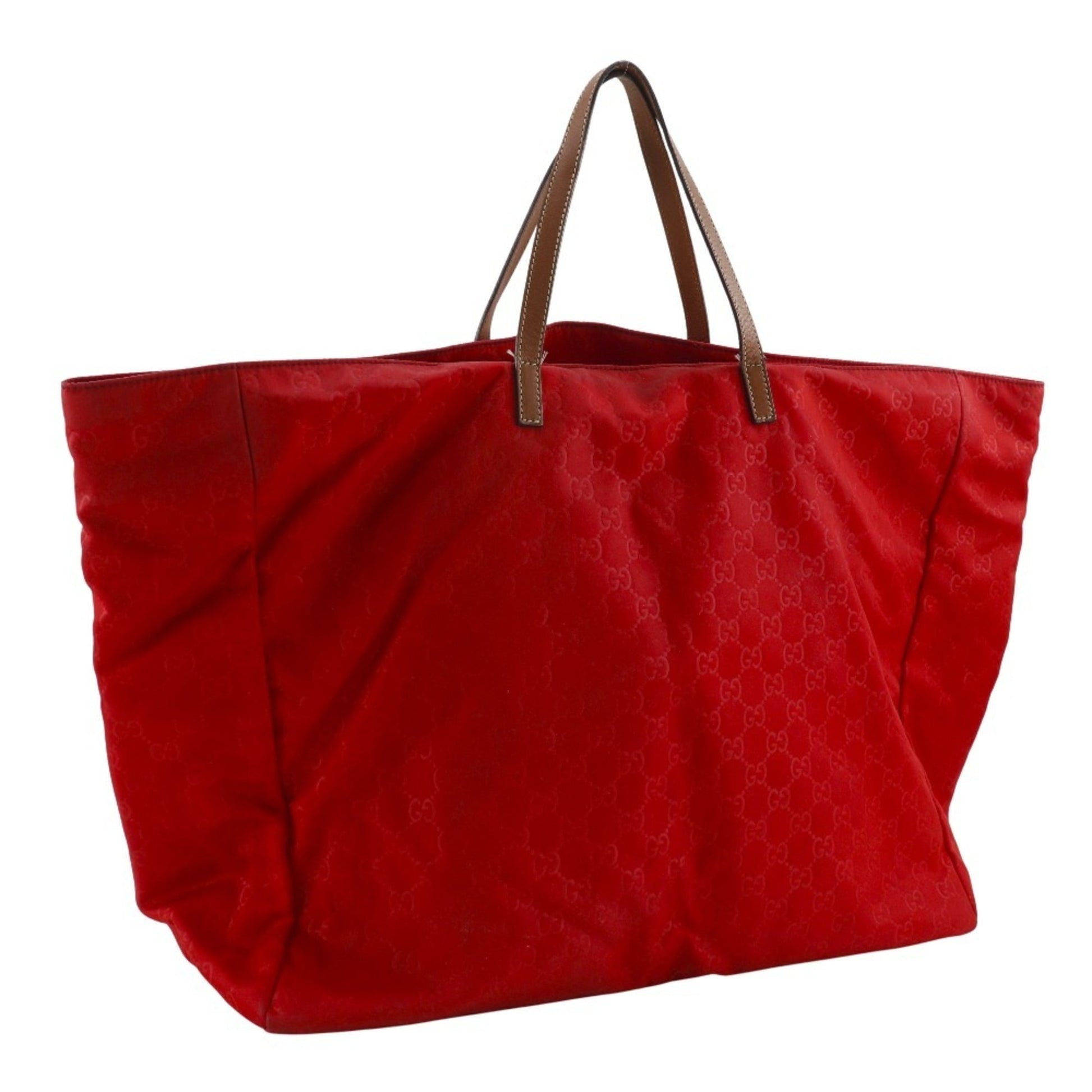 Gucci Red Color Nylon Boston Bag Handbag