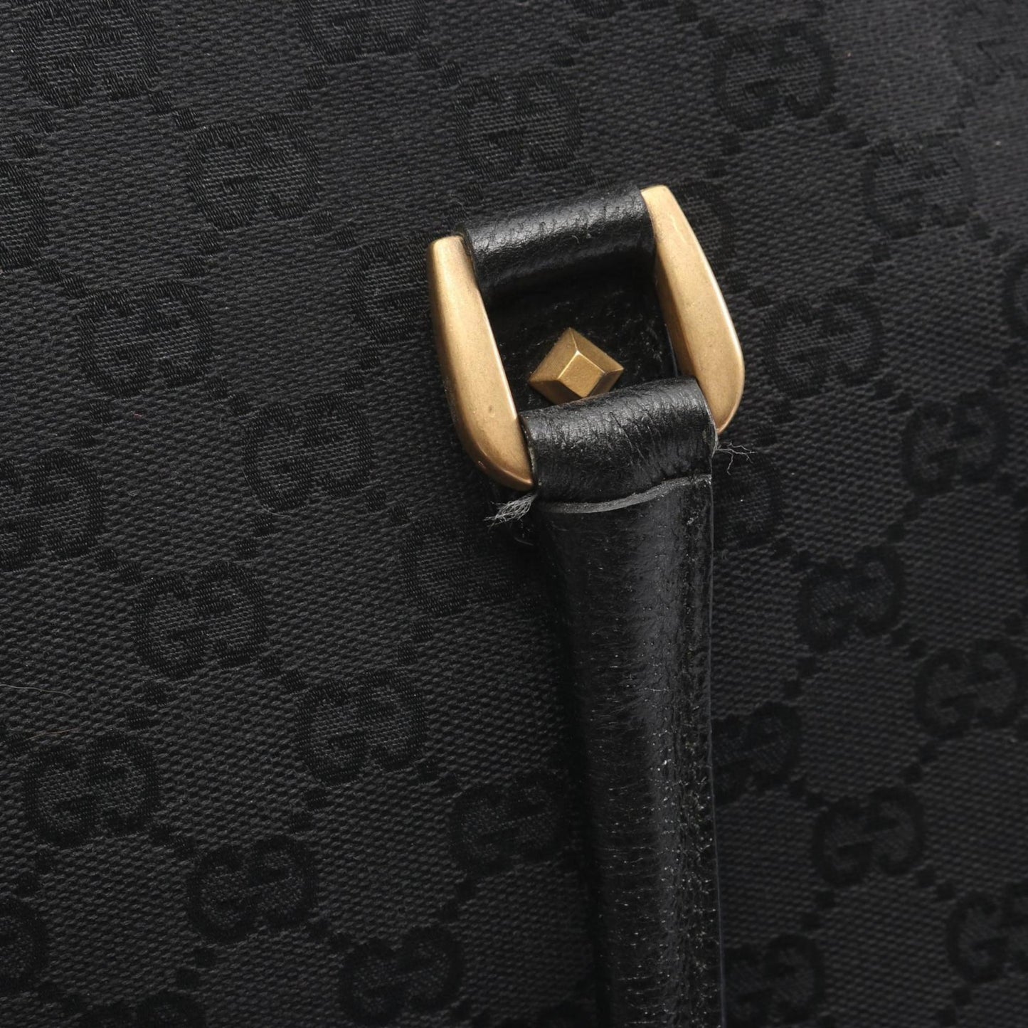 Gucci Black Canvas Leather Handbag