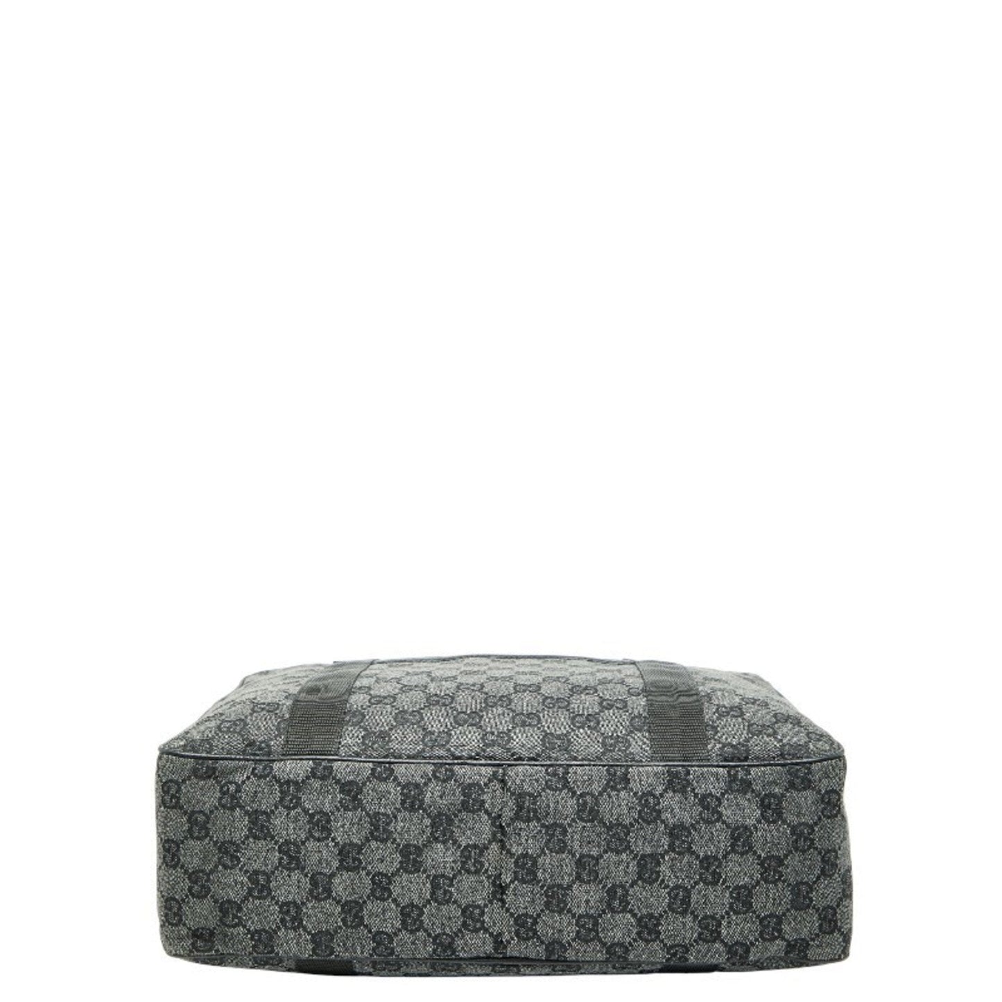 Gucci Black Gray Canvas Leather Handbag