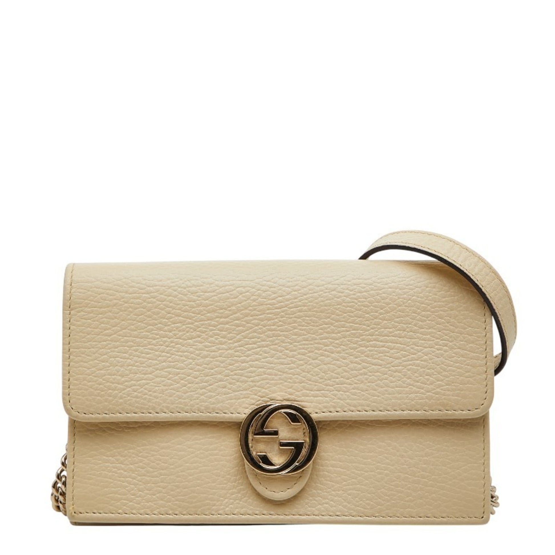 Gucci White Leather Shoulder Bag